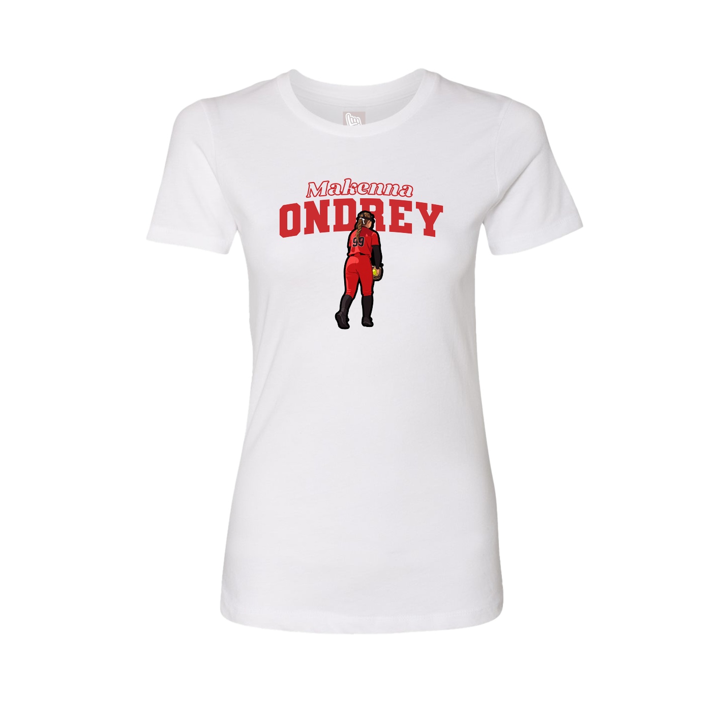 Fitted Women's Tee — Name Arch in White