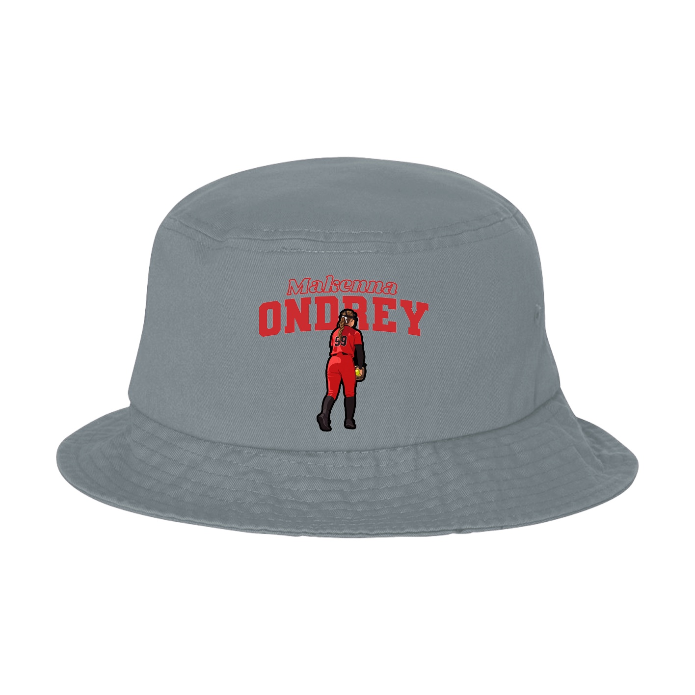 Bucket Cap — Name Arch in Grey