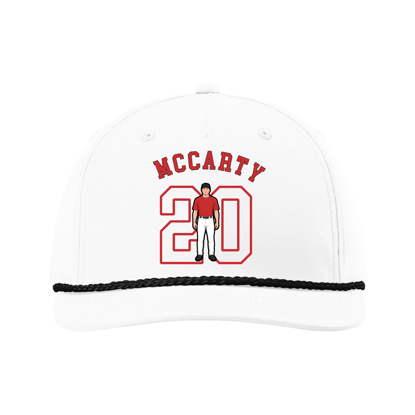 Five-Panel Classic Rope Cap — Shirsey Arch in White
