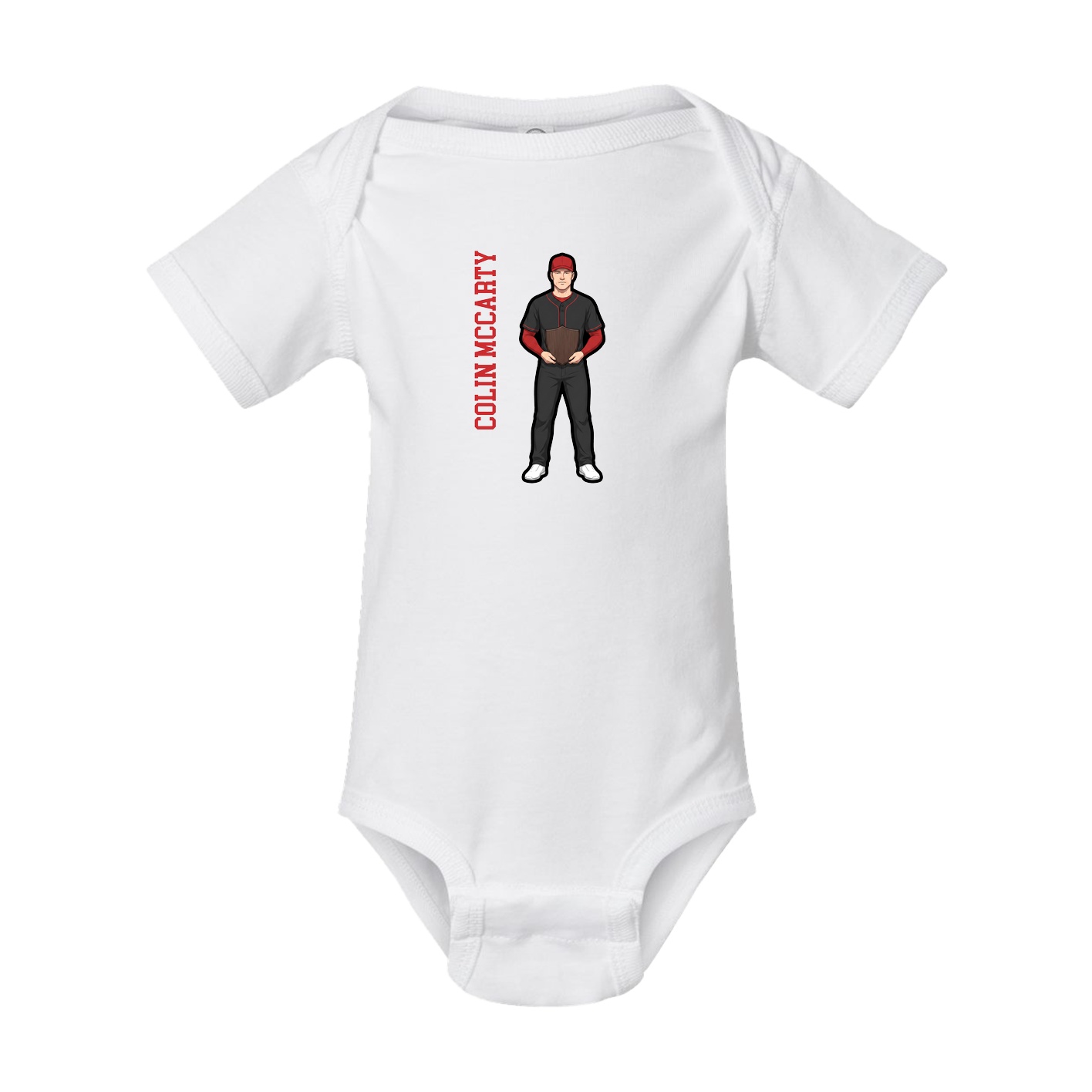 Baby Onesie — Name Vertical in White