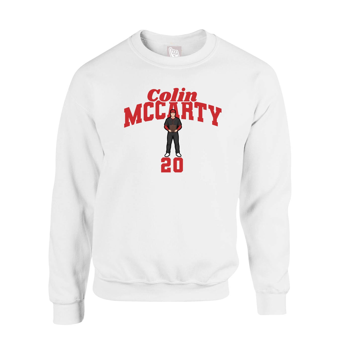 Fleece Crew — Signature Arch in White