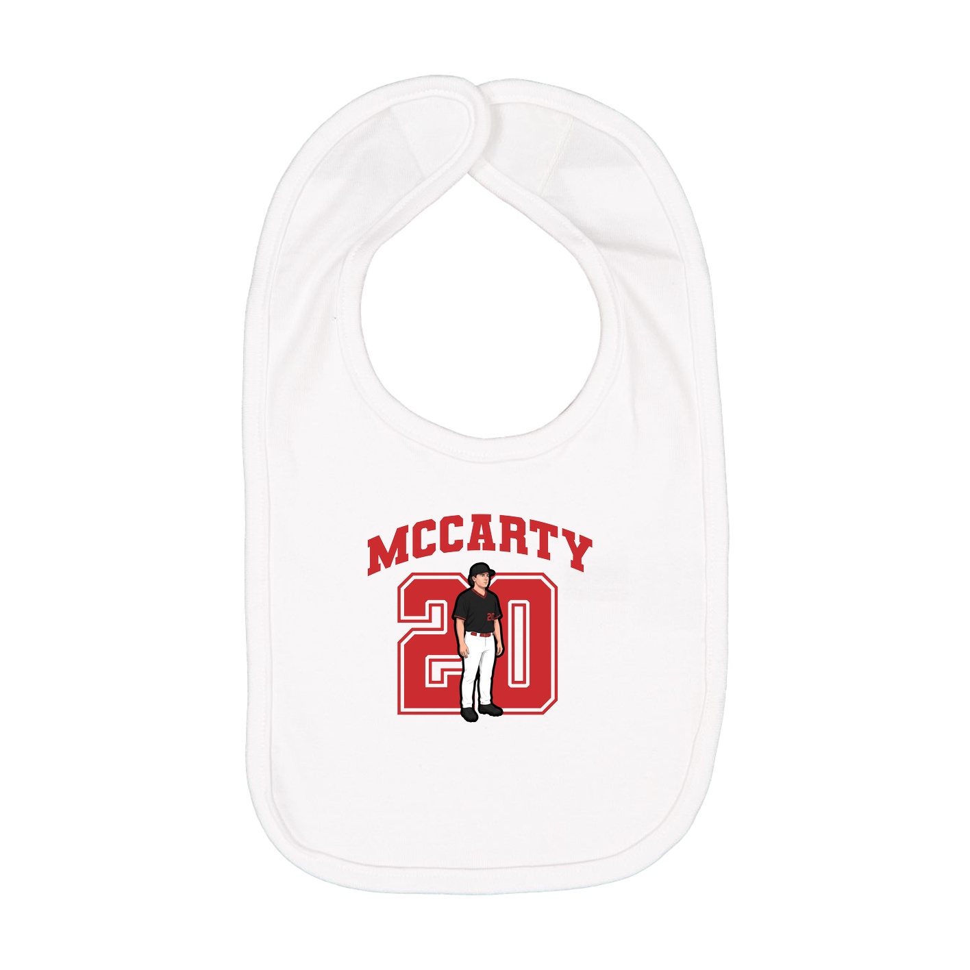 Infant Bib — Number in White