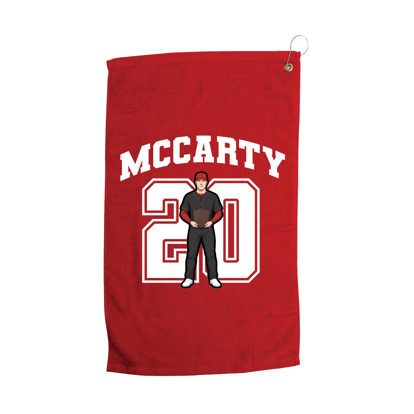 Golf Towel — Number in Red