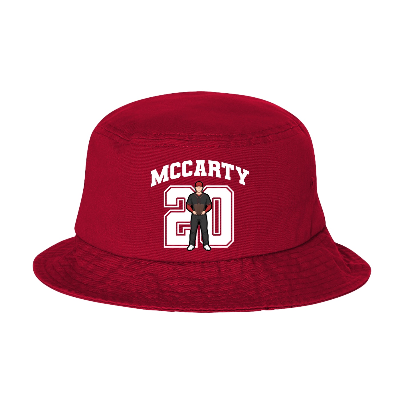Bucket Cap — Number in Red