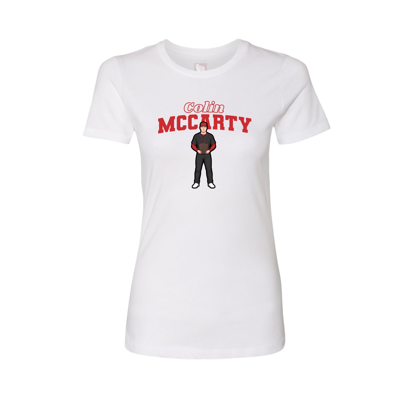 Fitted Women's Tee — Name Arch in White