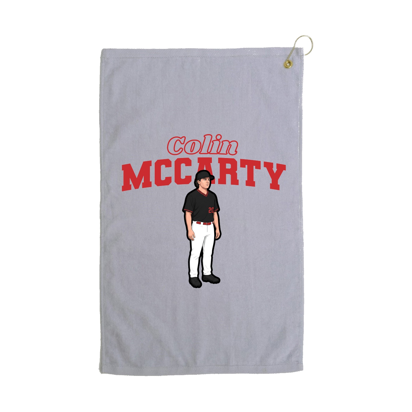 Golf Towel — Name Arch in Grey