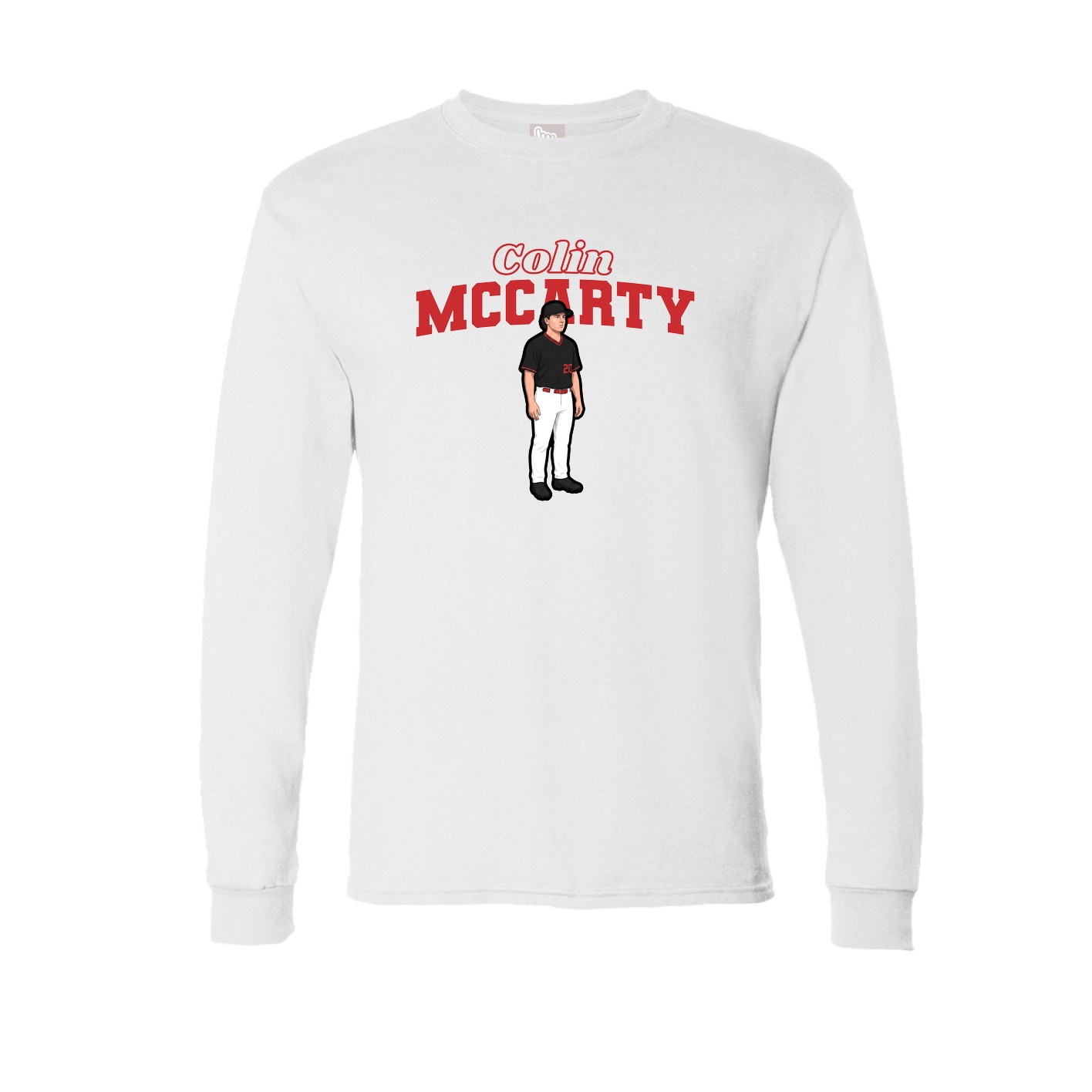 Long Sleeve Tee — Name Arch in White