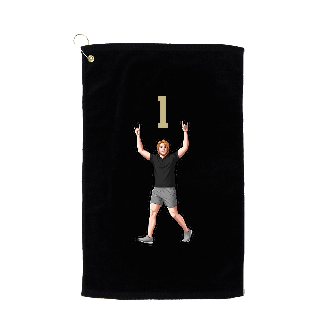 Golf Towel — Number Top in Black