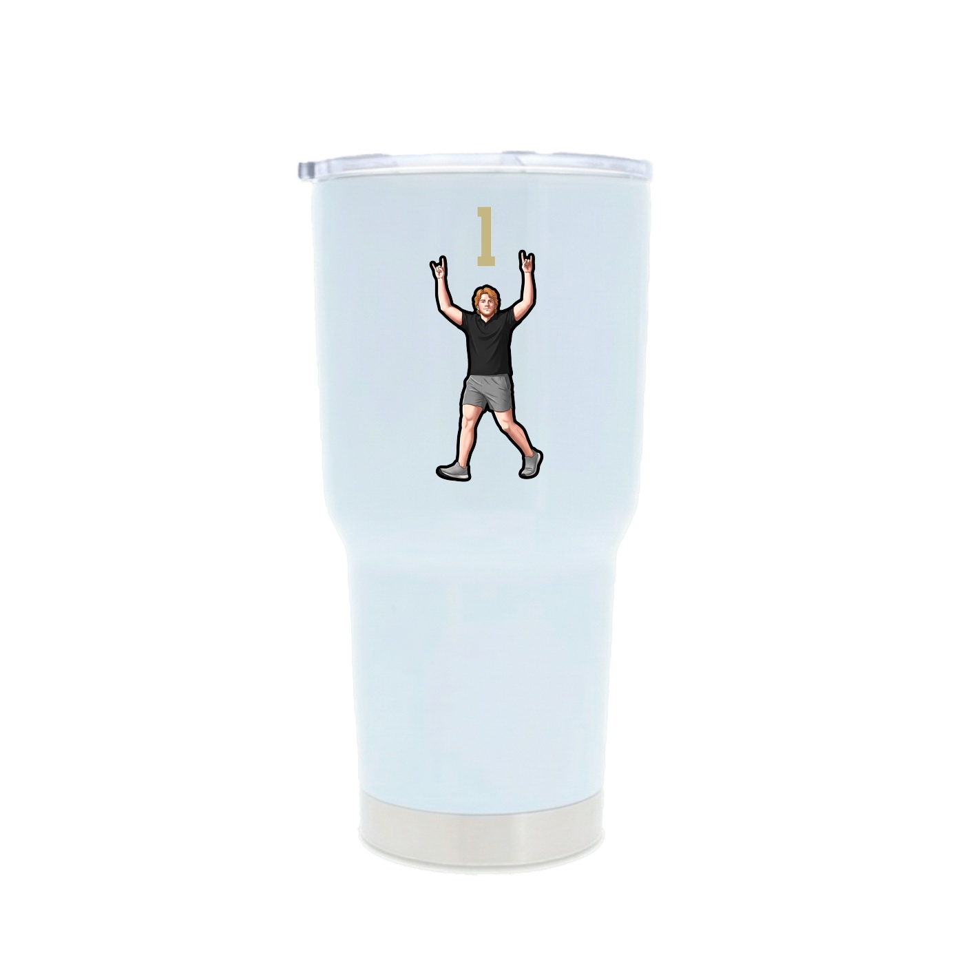 30oz Stainless Steel Tumbler — Number Top in White