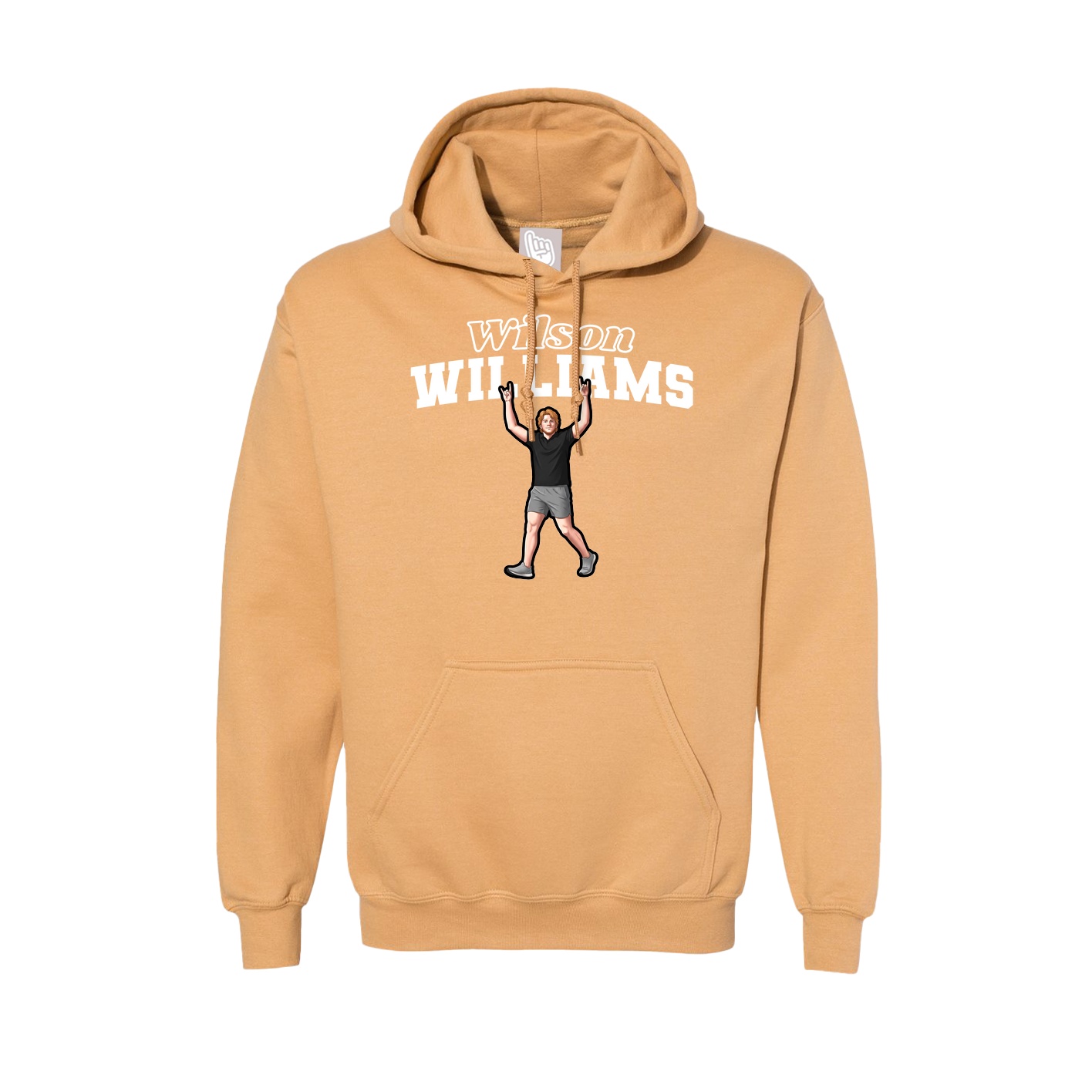 Hoodie — Name Arch in Vegas Gold