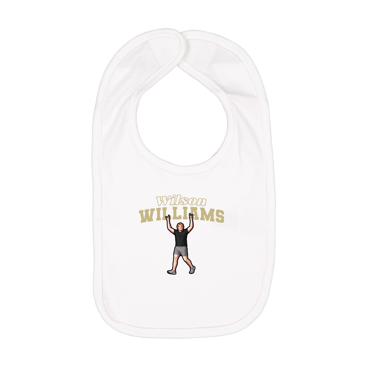 Infant Bib — Name Arch in White