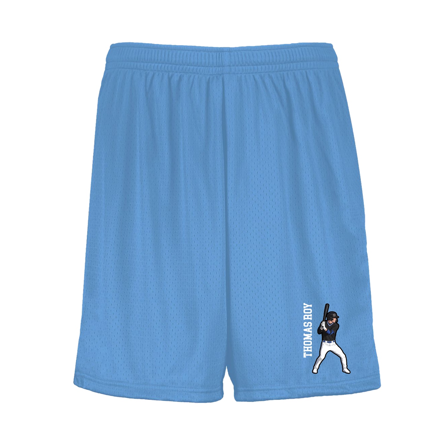 Shorts — Name Vertical in Light Blue
