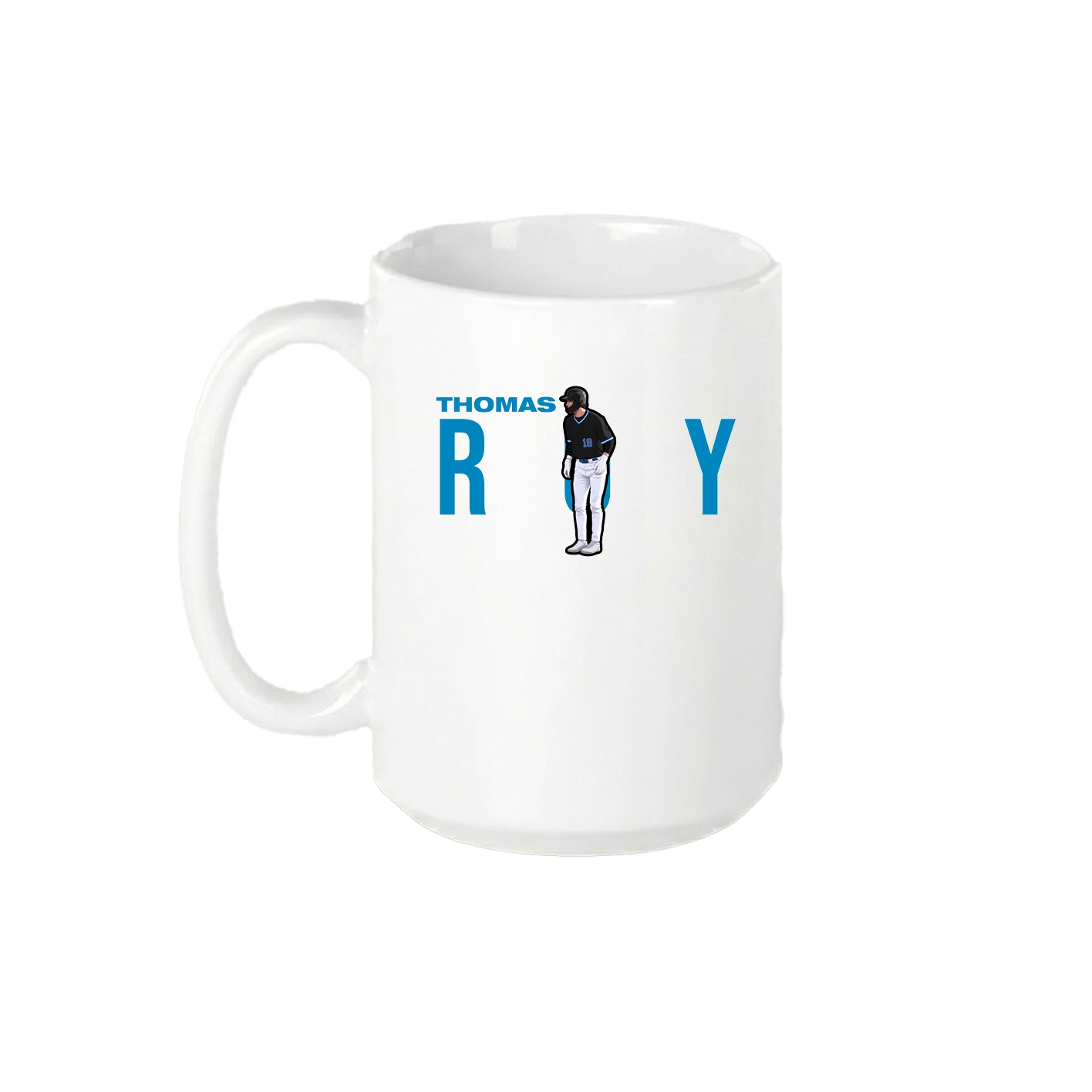 15oz Coffee Mug — Player Name in White