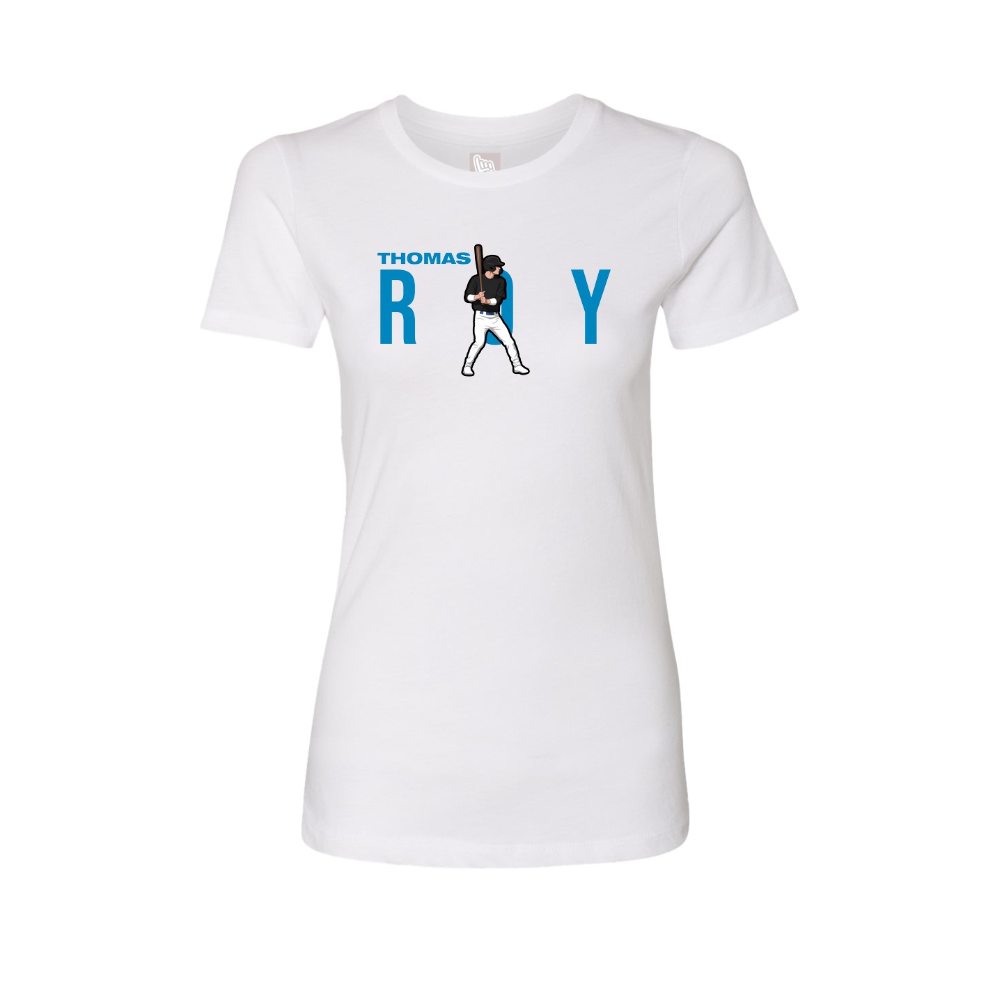 Fitted Women's Tee — Player Name in White