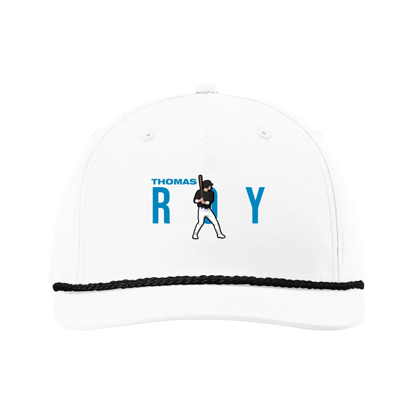Five-Panel Classic Rope Cap — Player Name in White