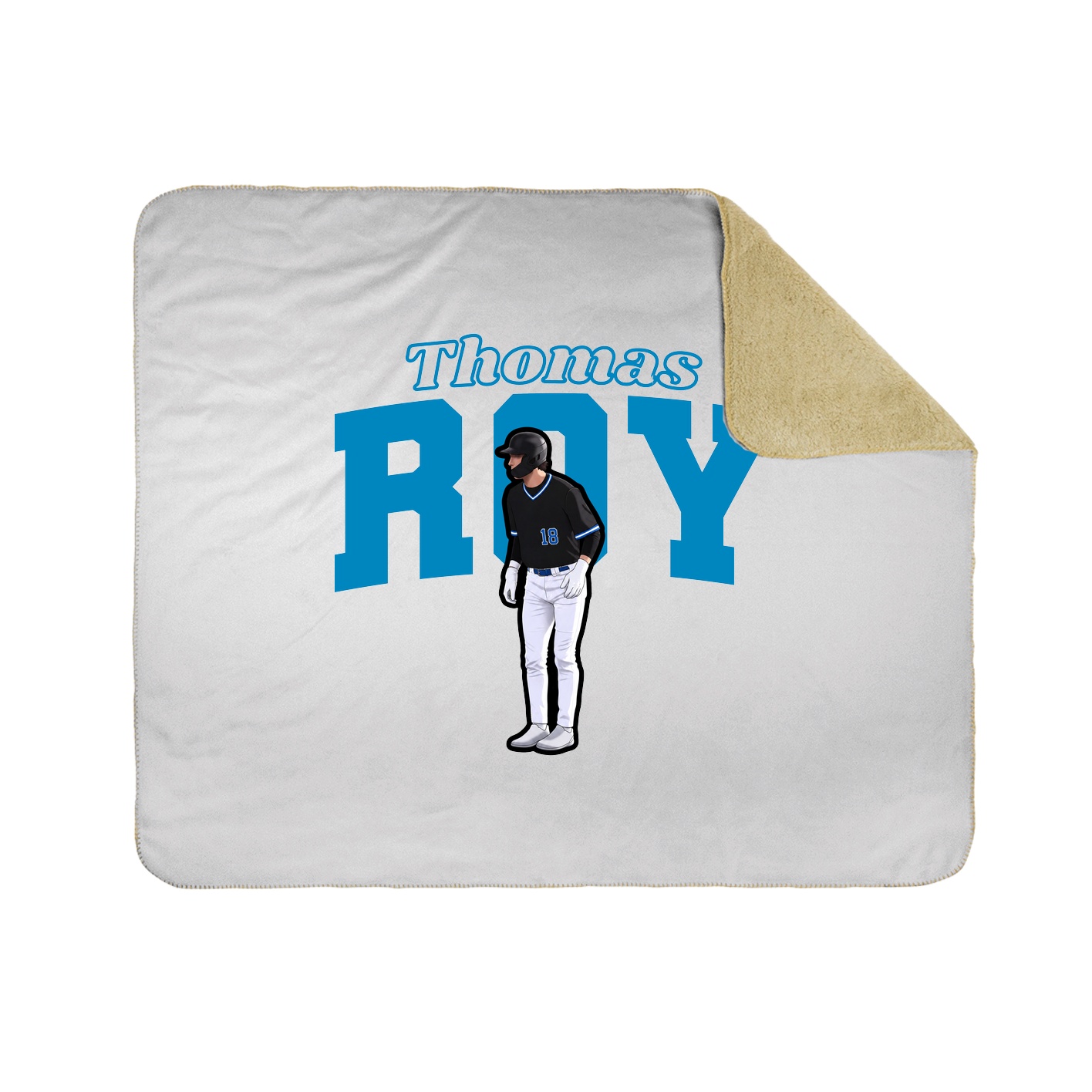 Throw Blanket — Name Arch in White