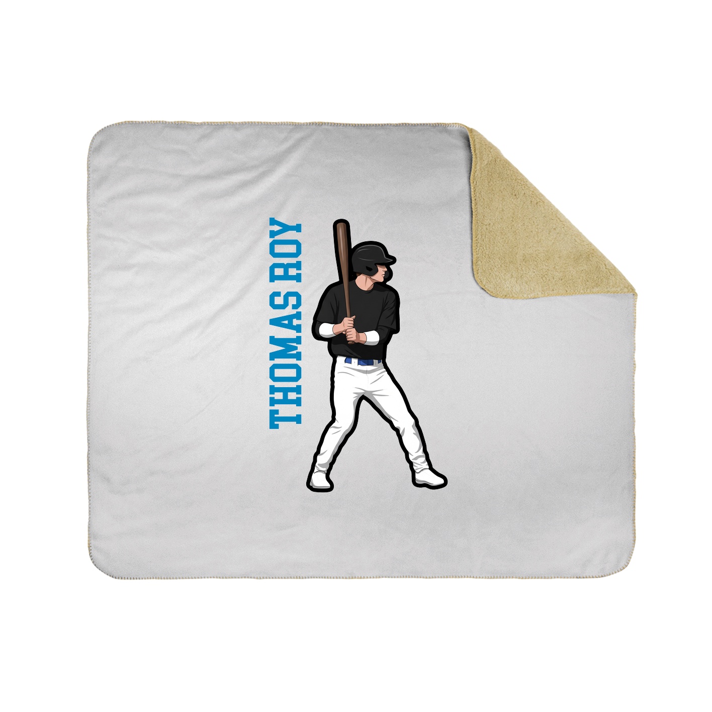 Throw Blanket — Name Vertical in White