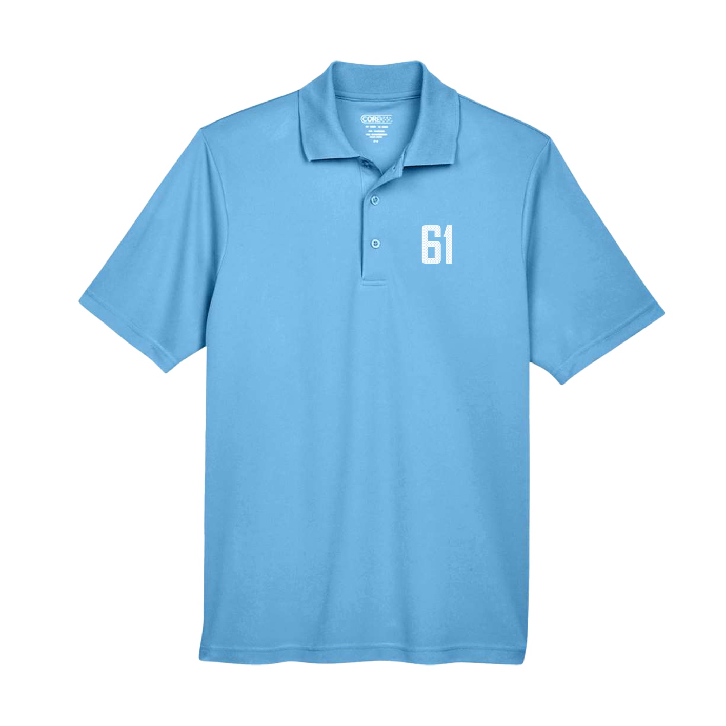 Performance Polo — Front Shirsy in Powder Blue