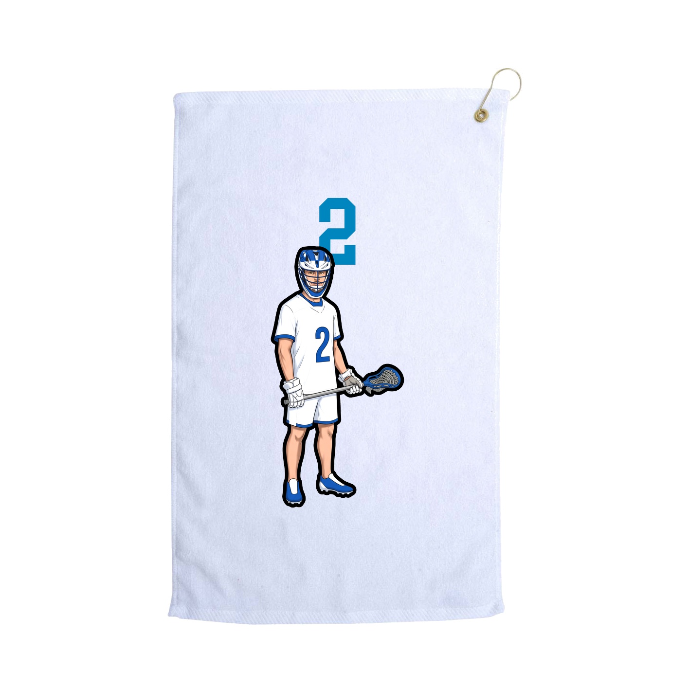 Golf Towel — Number Top in White