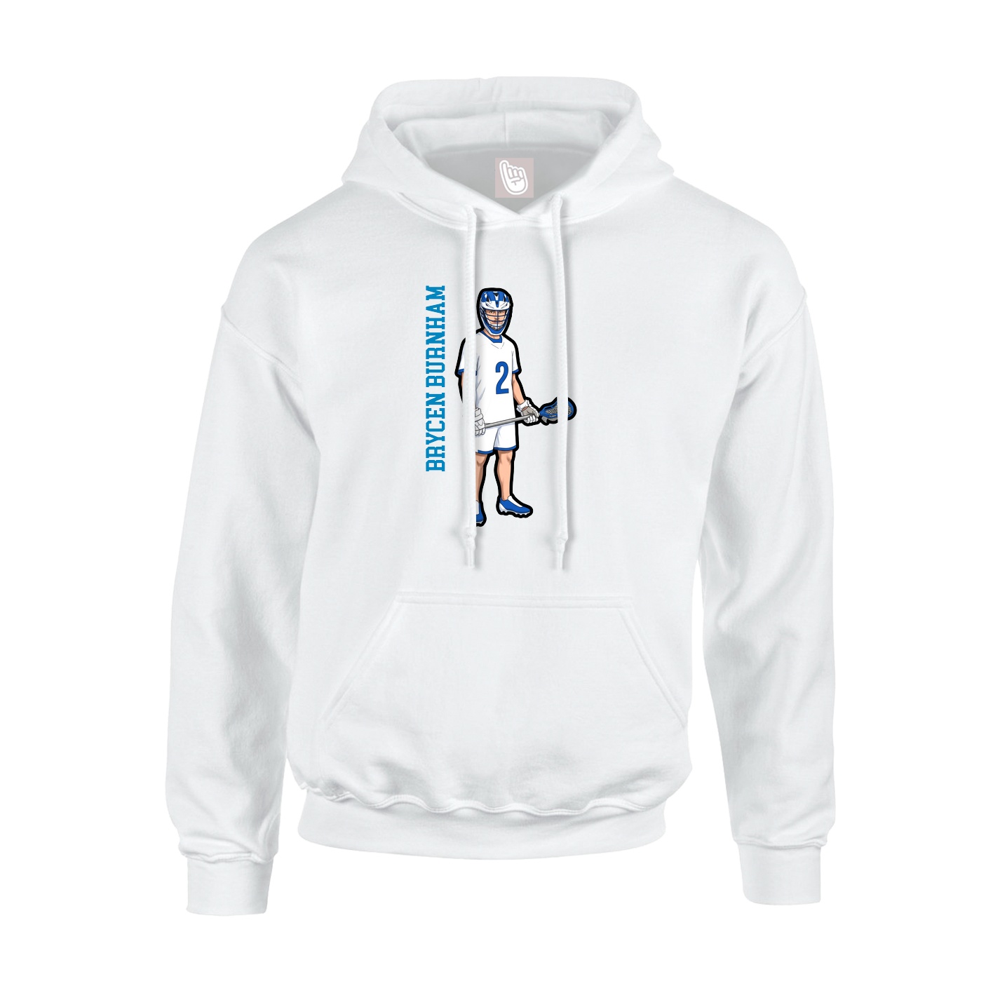 Youth Hoodie — Name Vertical in White