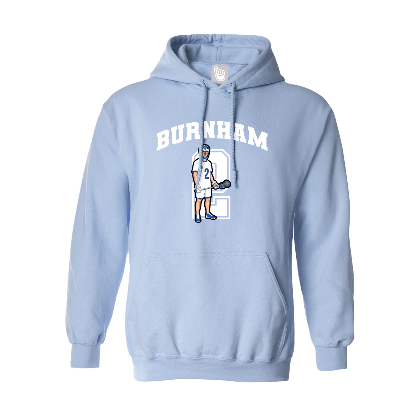 Hoodie — Number in Light Blue