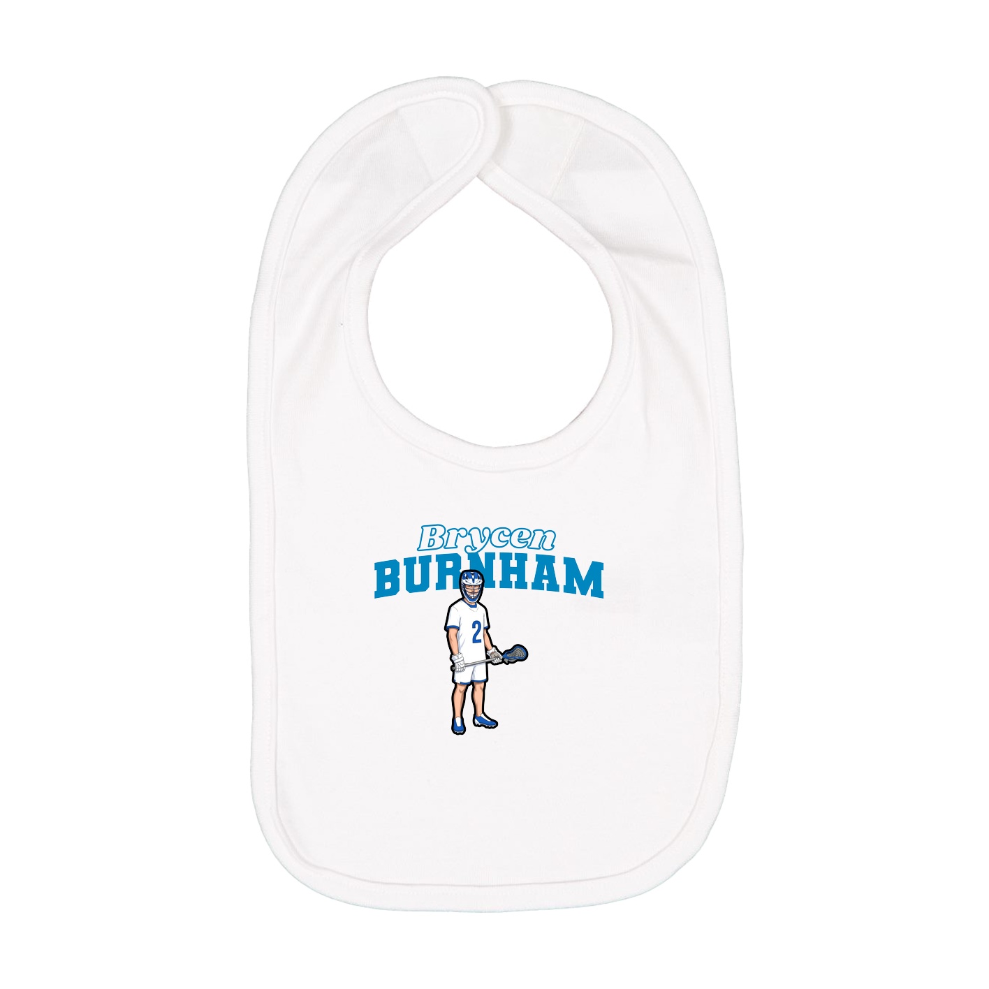 Infant Bib — Name Arch in White