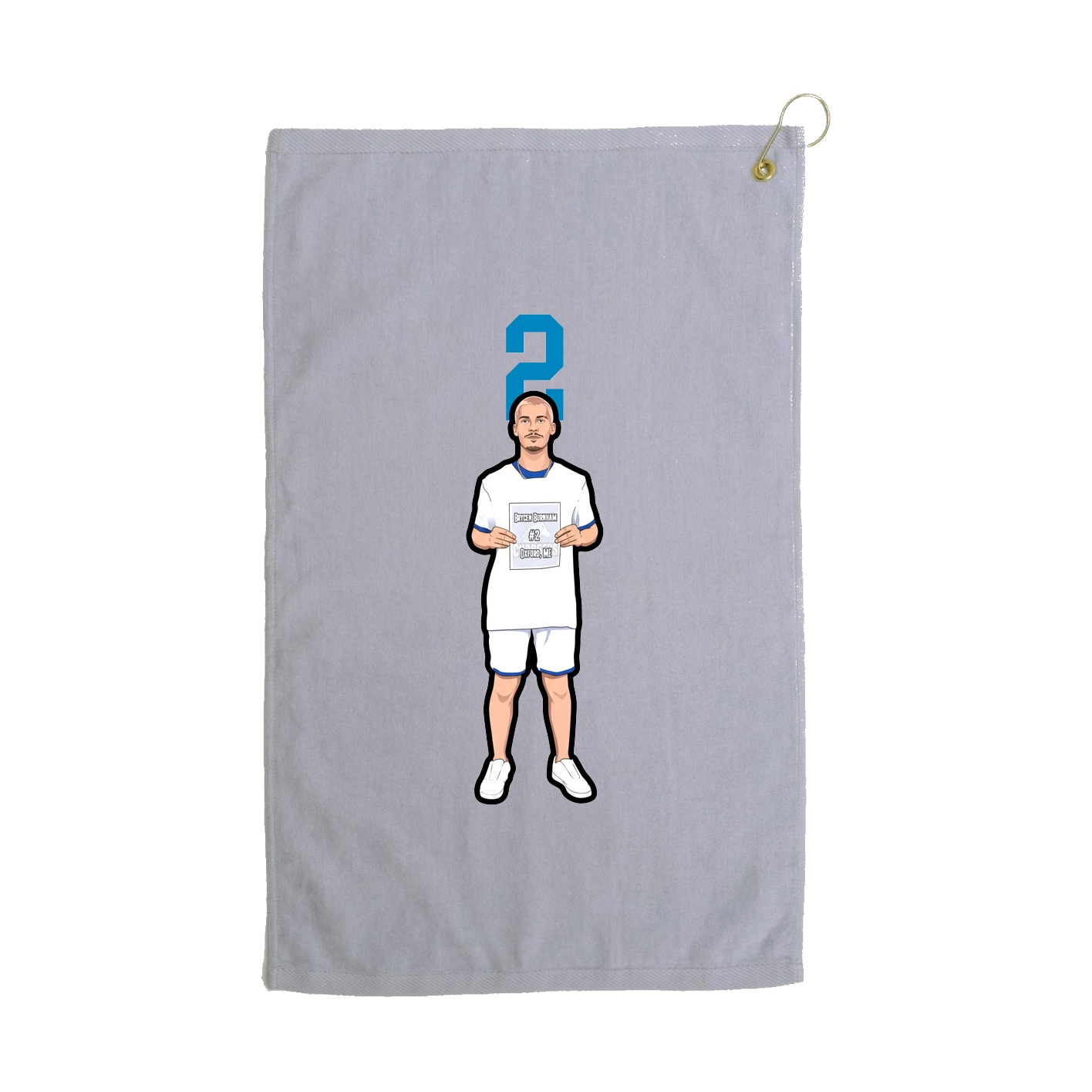 Golf Towel — Number Top in Grey