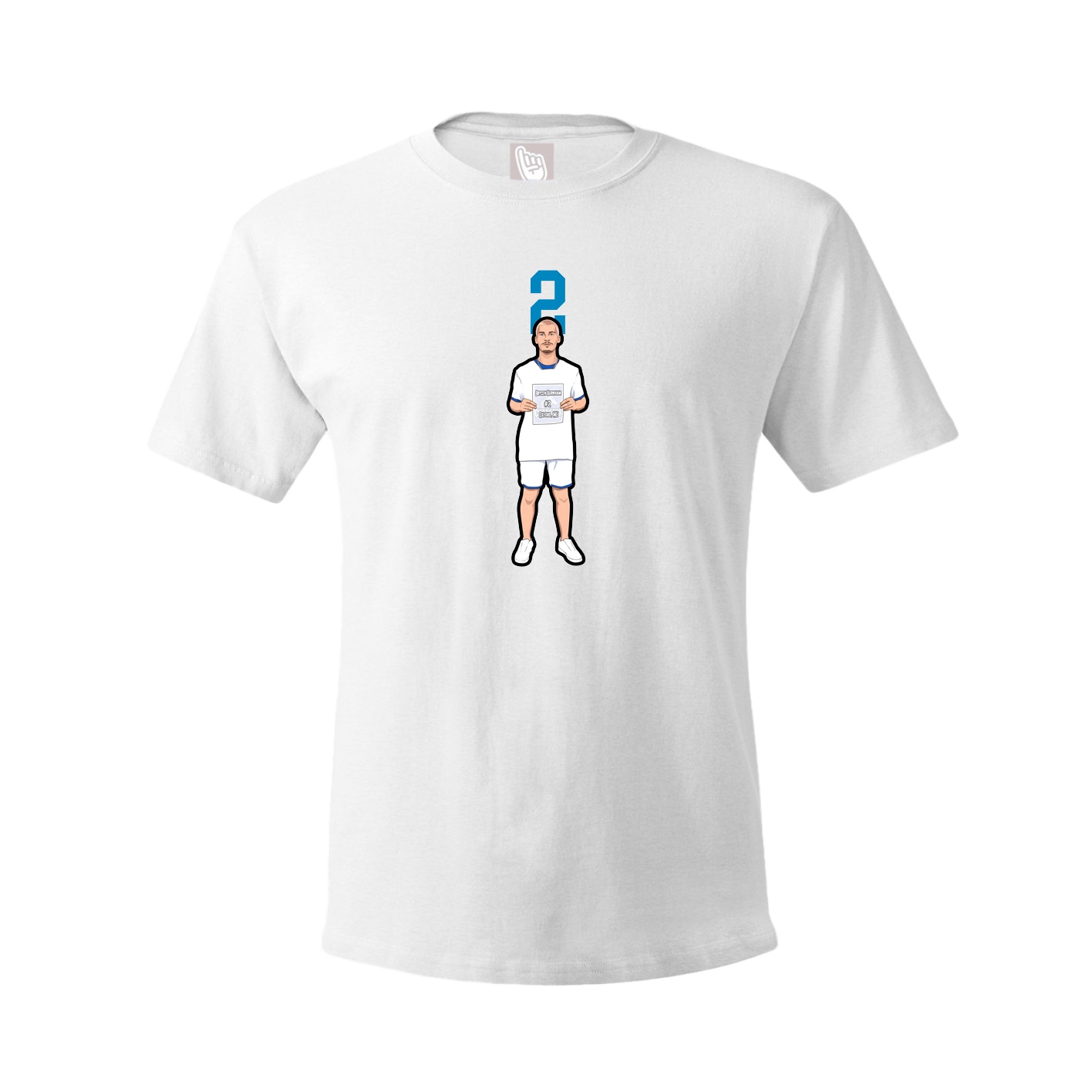 Youth Tee — Number Top in White