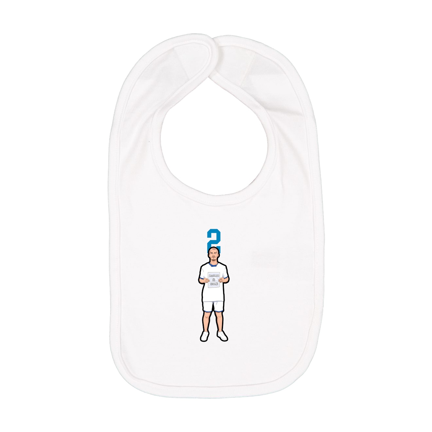 Infant Bib — Number Top in White