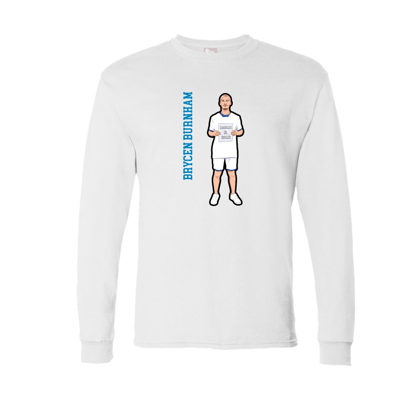 Long Sleeve Tee — Name Vertical in White