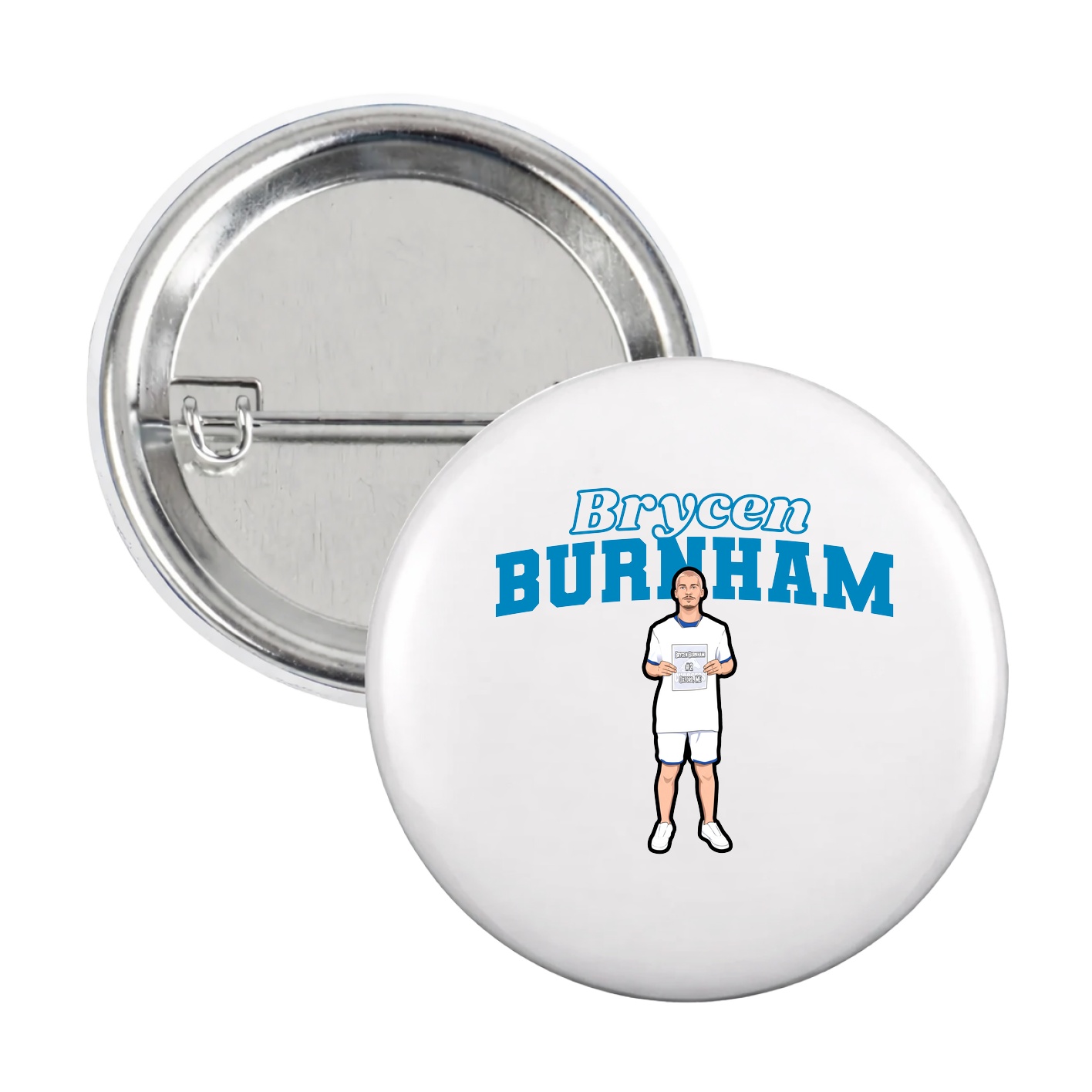 Game Day Button — Name Arch in White