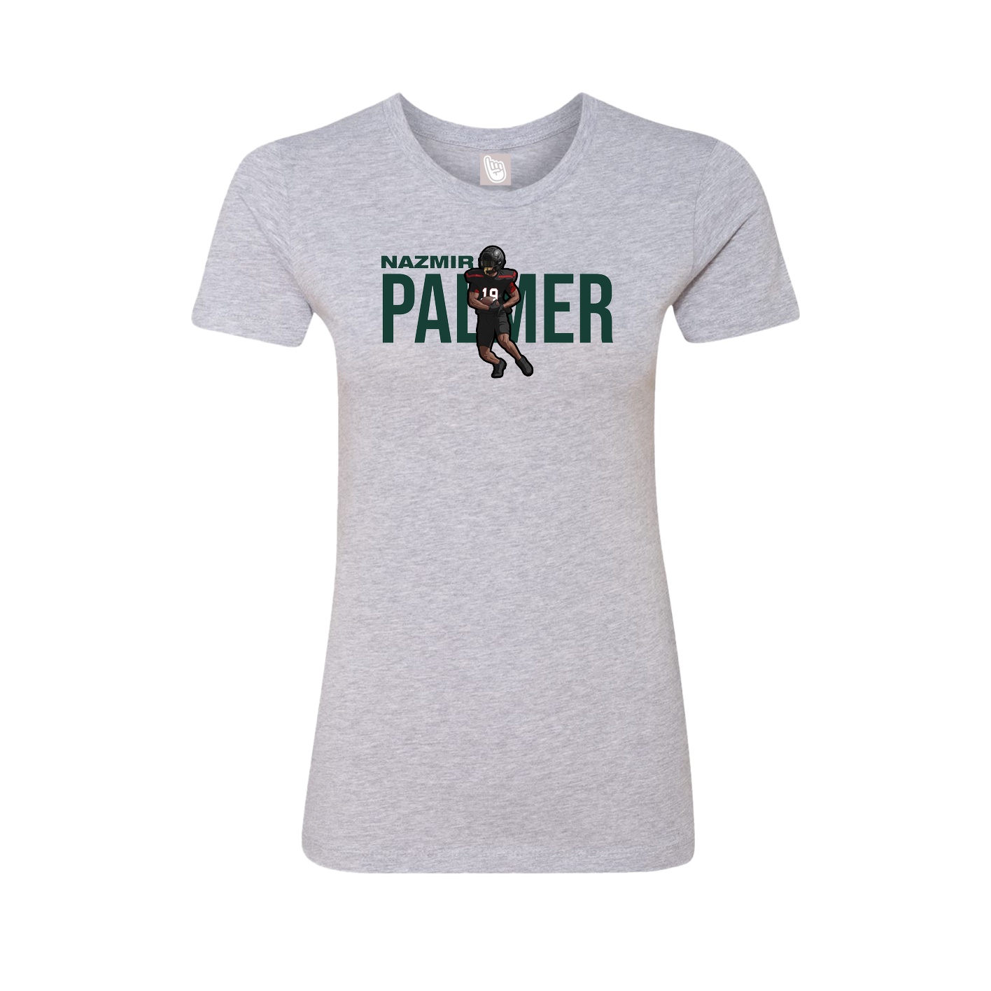 Fitted Women's Tee — Player Name in Grey