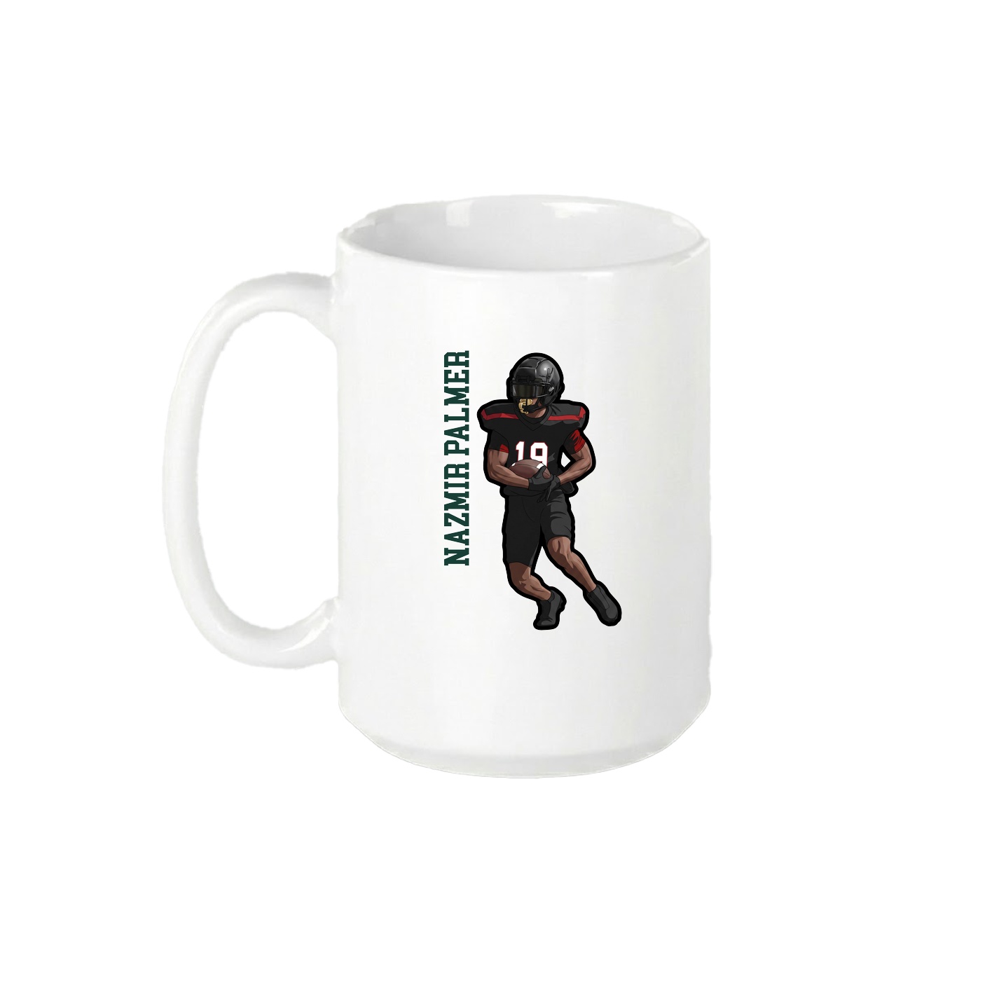 15oz Coffee Mug — Name Vertical in White