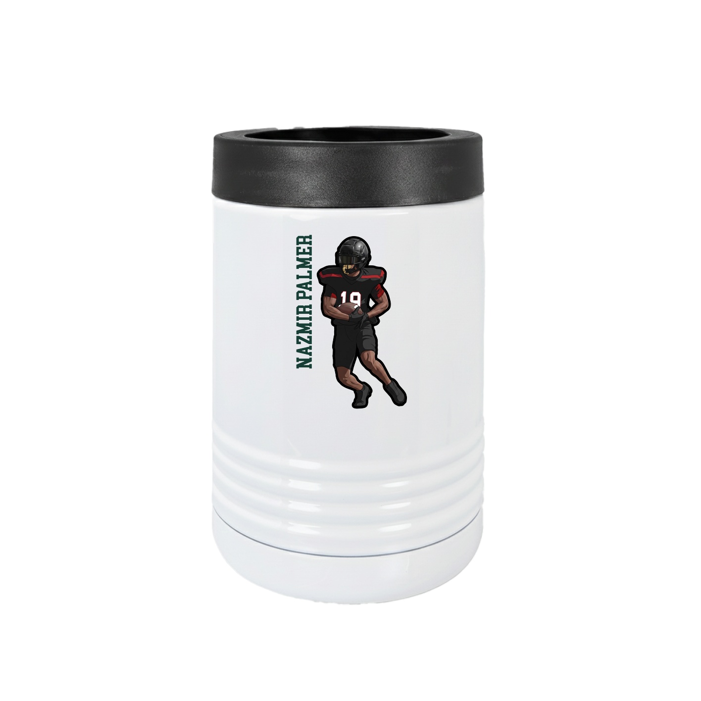 Beverage Holder — Name Vertical in White