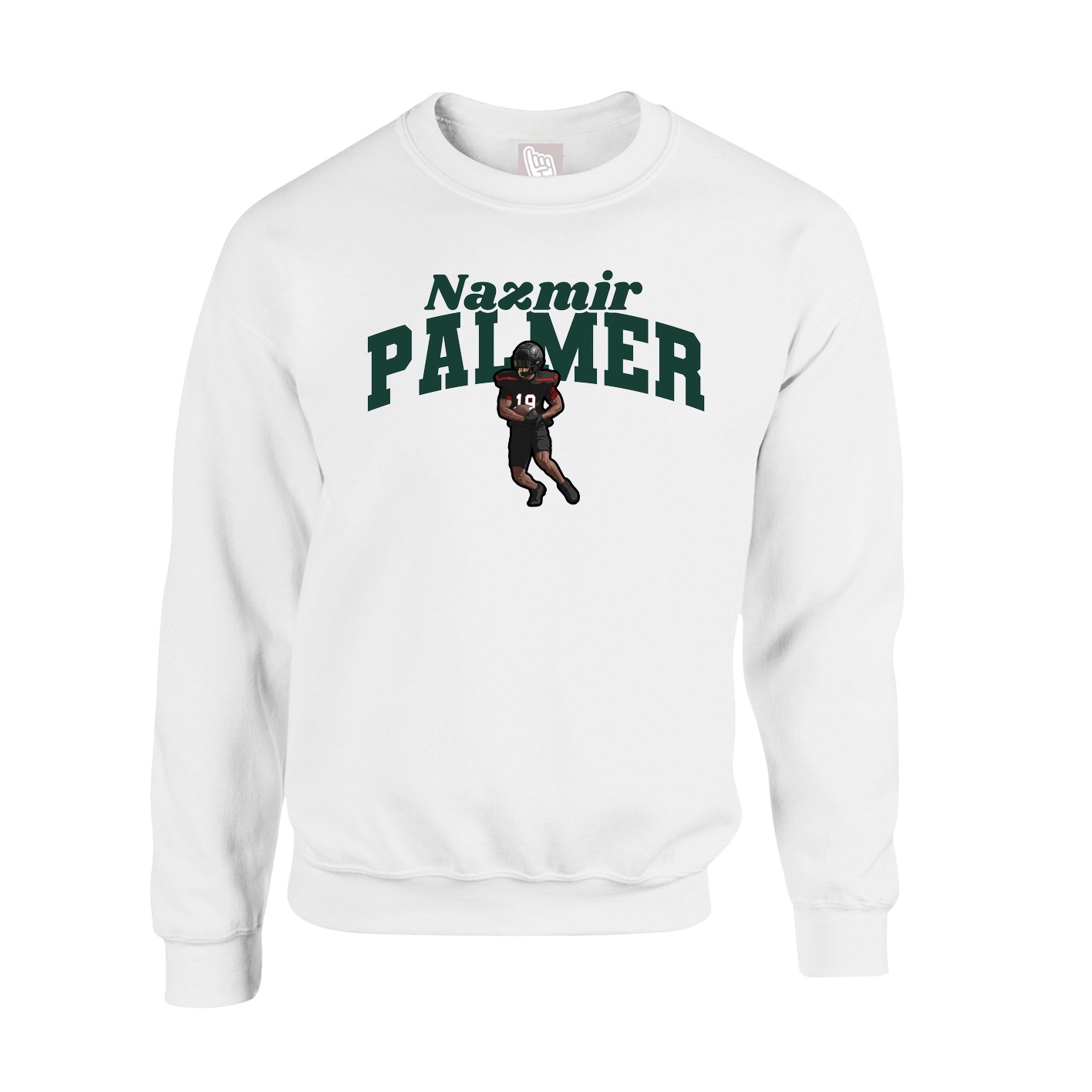 Fleece Crew — Signature Arch in White
