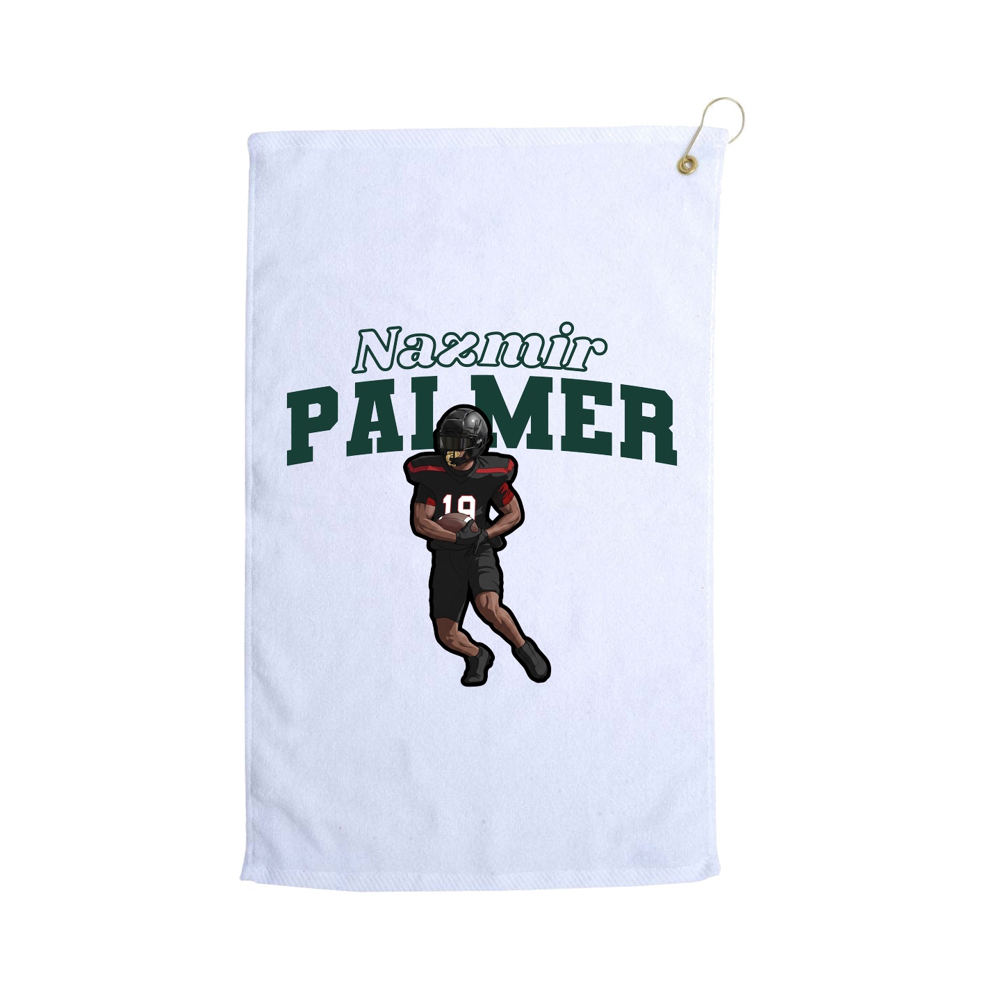 Golf Towel — Name Arch in White