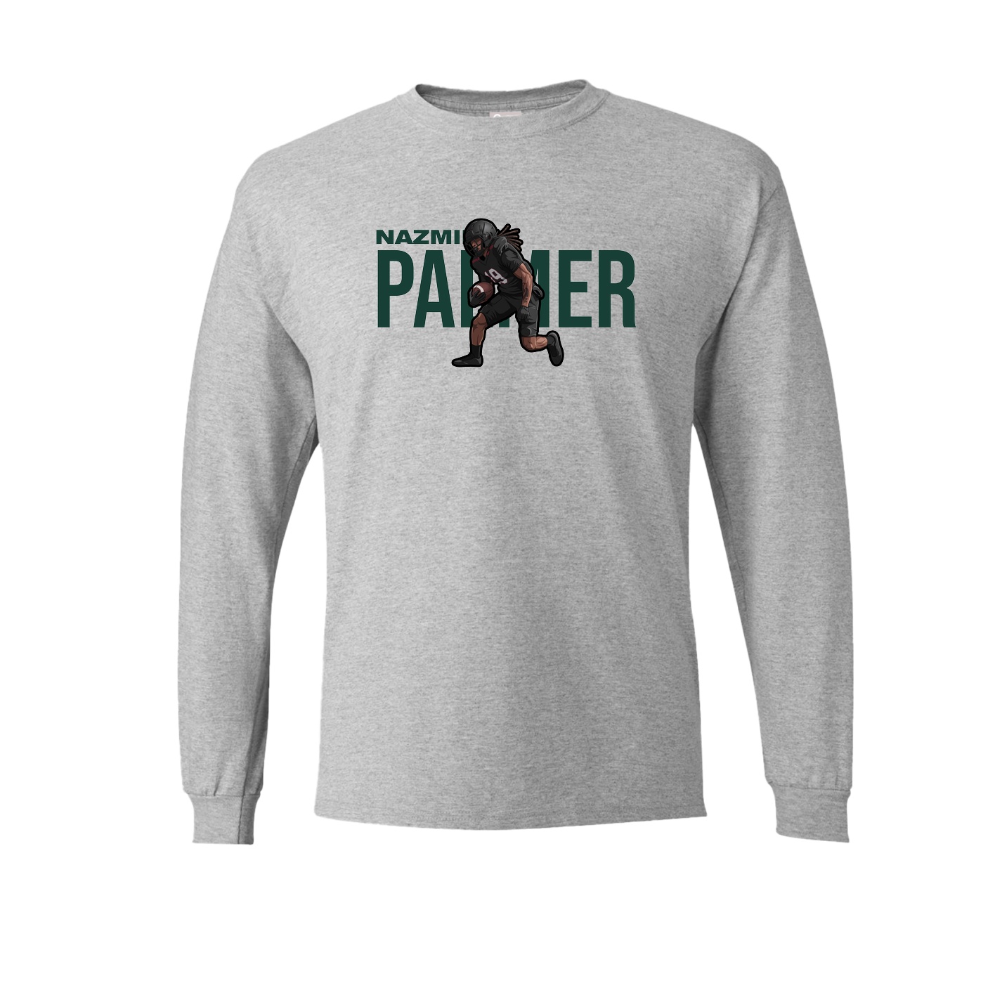 Long Sleeve Tee — Player Name in Grey