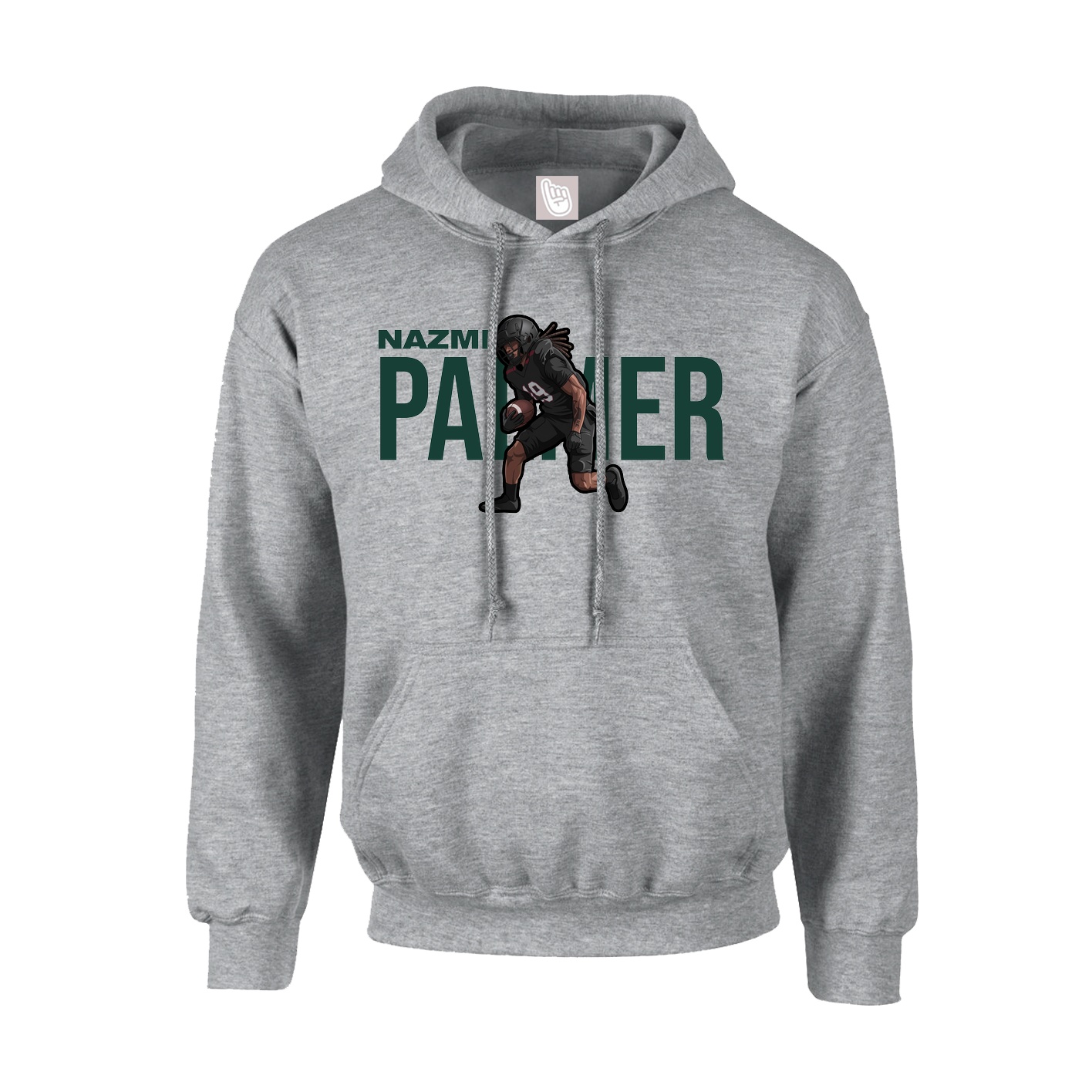 Hoodie — Player Name in Grey