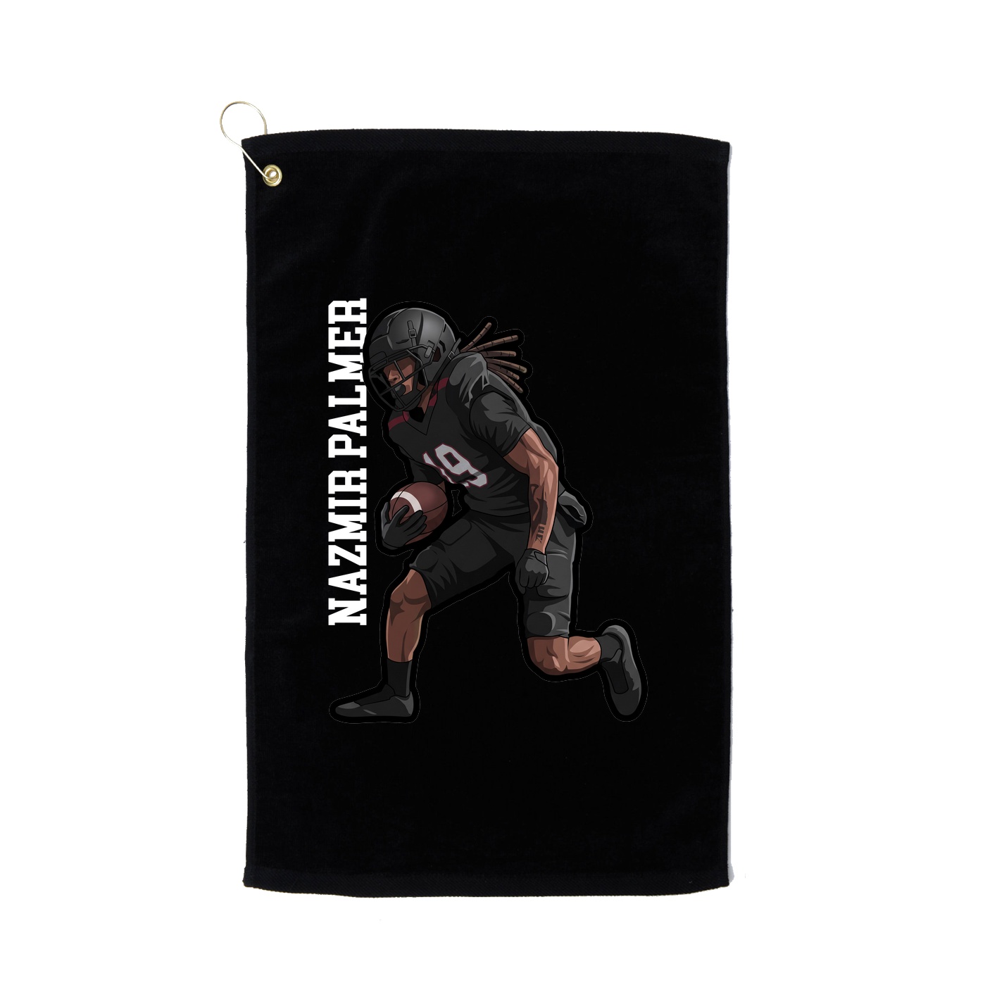 Golf Towel — Name Vertical in Black