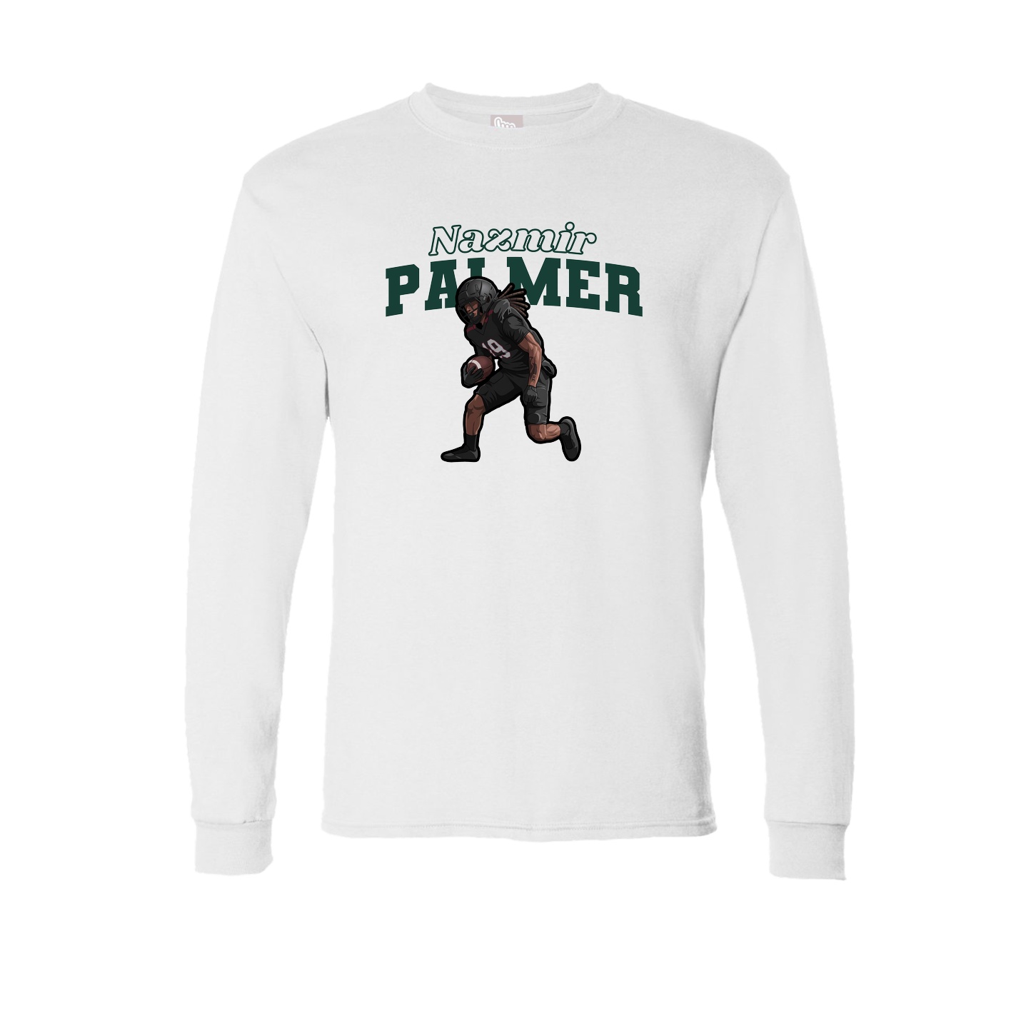 Long Sleeve Tee — Name Arch in White