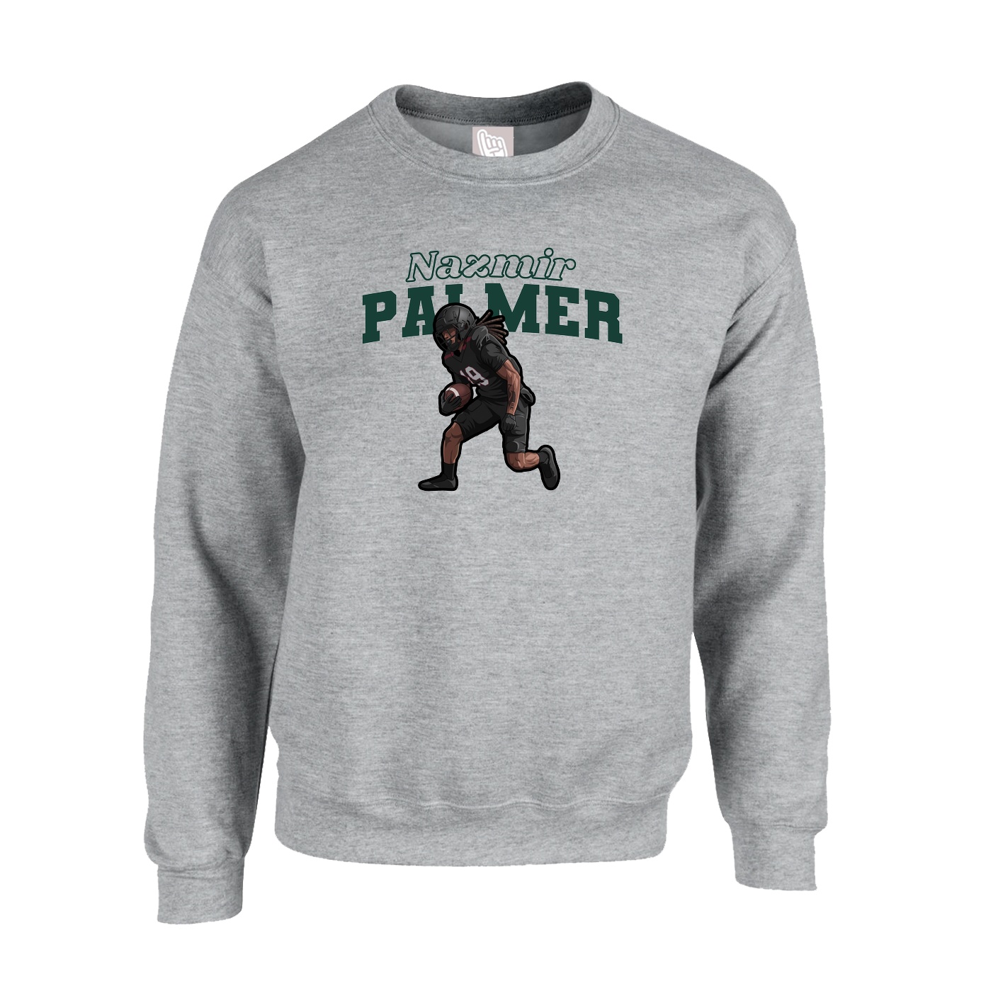 Fleece Crew — Name Arch in Grey
