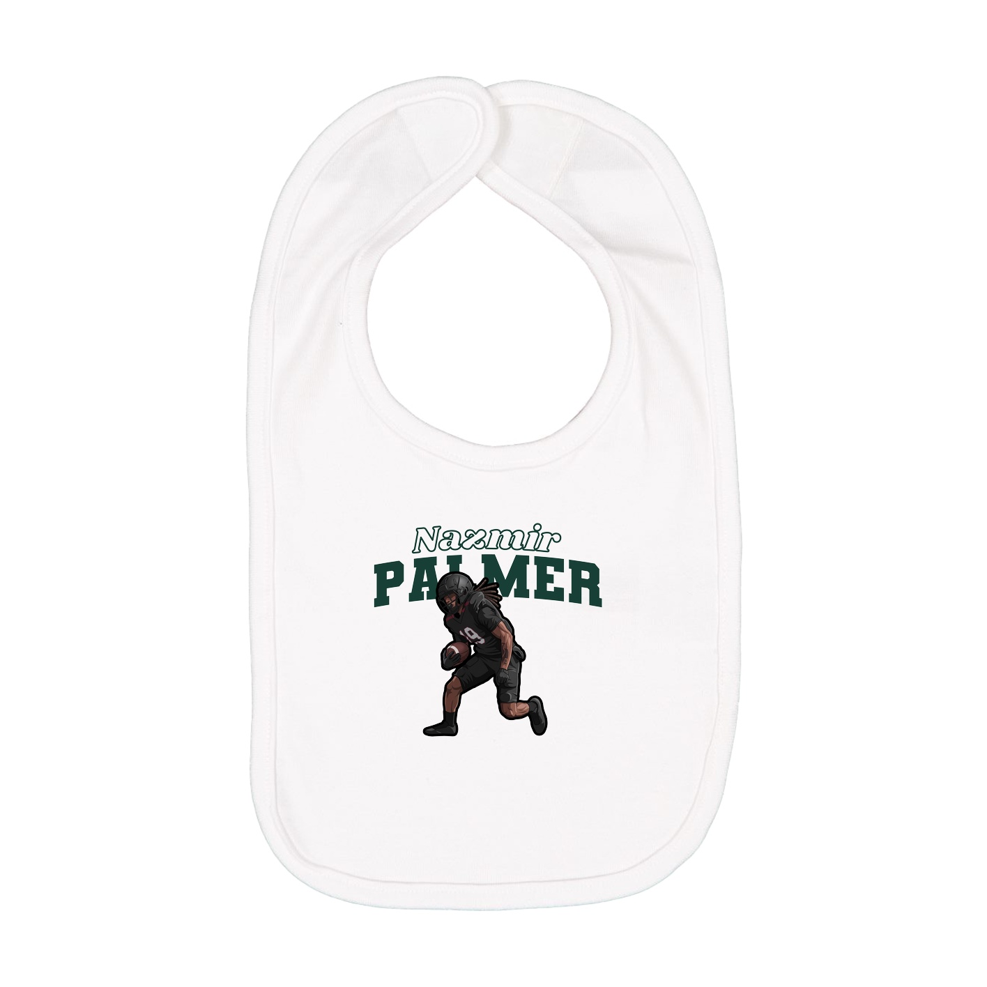Infant Bib — Name Arch in White
