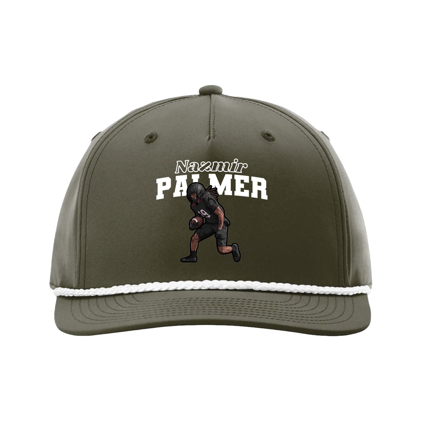 Five-Panel Classic Rope Cap — Name Arch in Green