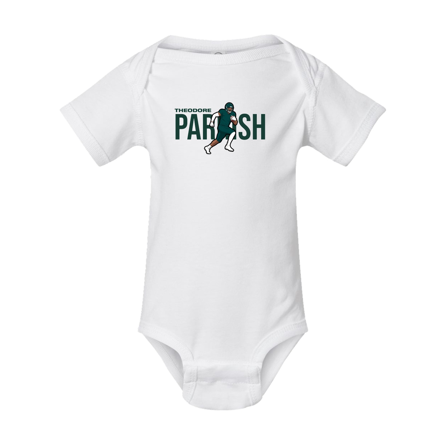 Baby Onesie — Player Name in White