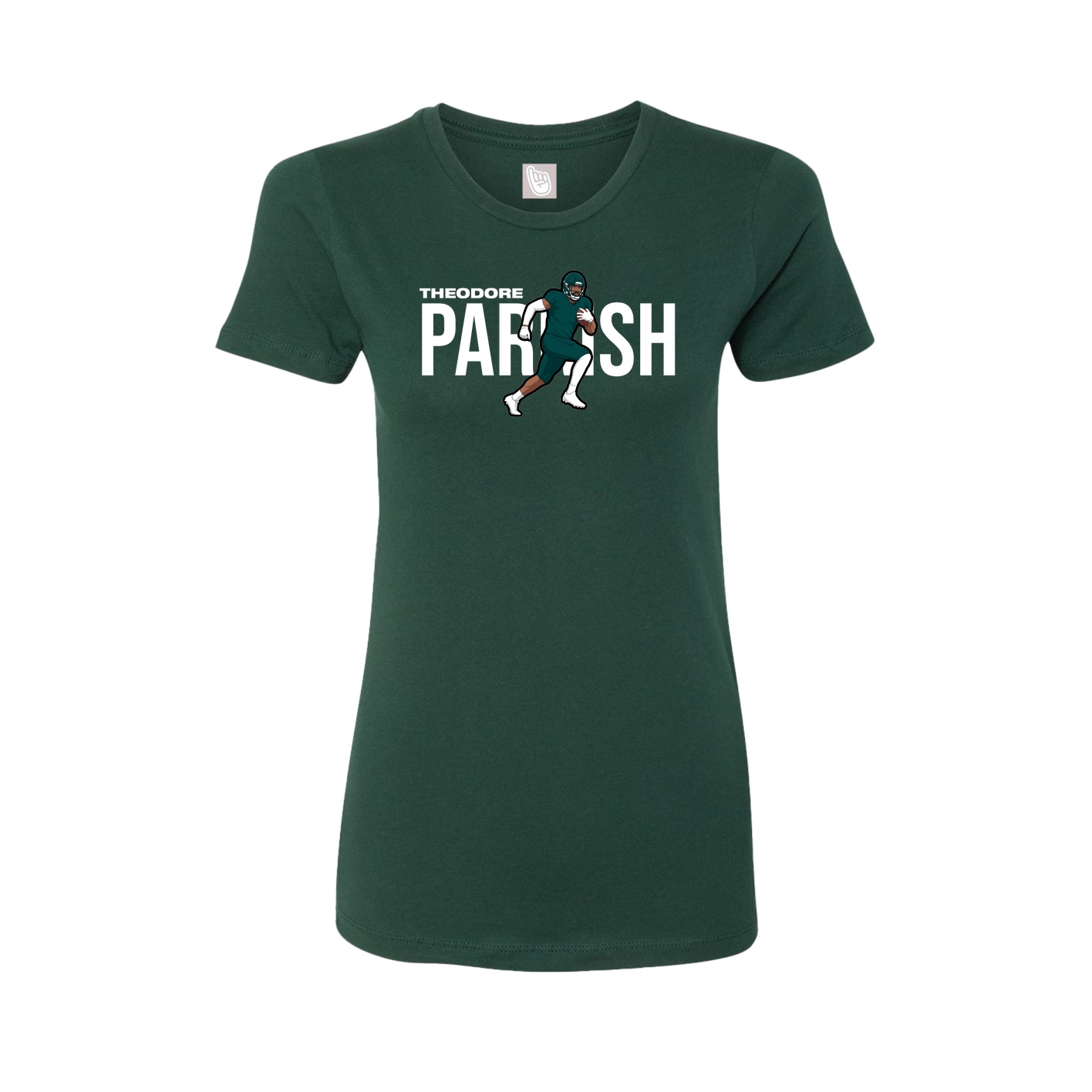 Fitted Women's Tee — Player Name in Green
