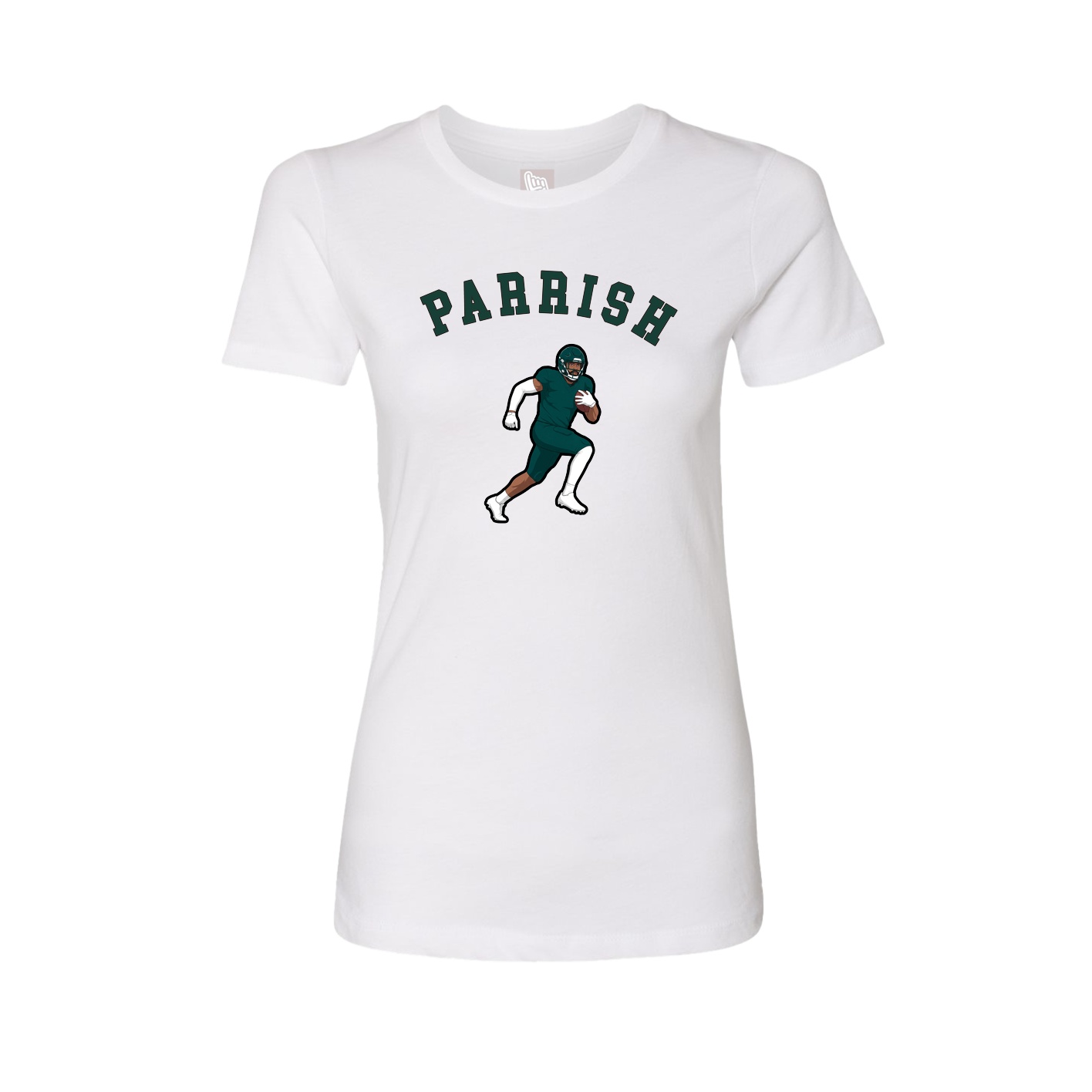 Fitted Women's Tee — Shirsey Arch in White