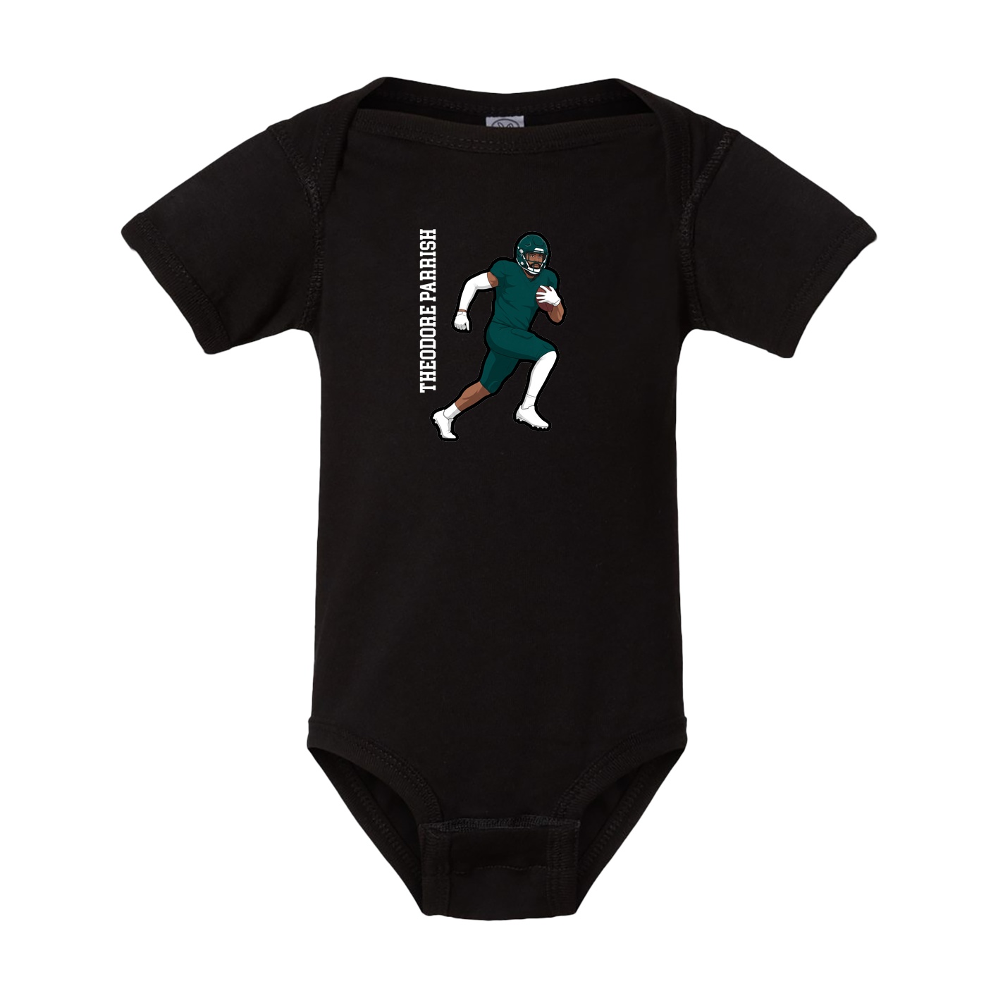 Baby Onesie — Name Vertical in Black