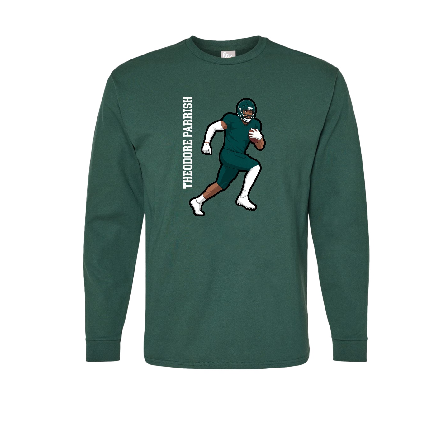 Long Sleeve Tee — Name Vertical in Green
