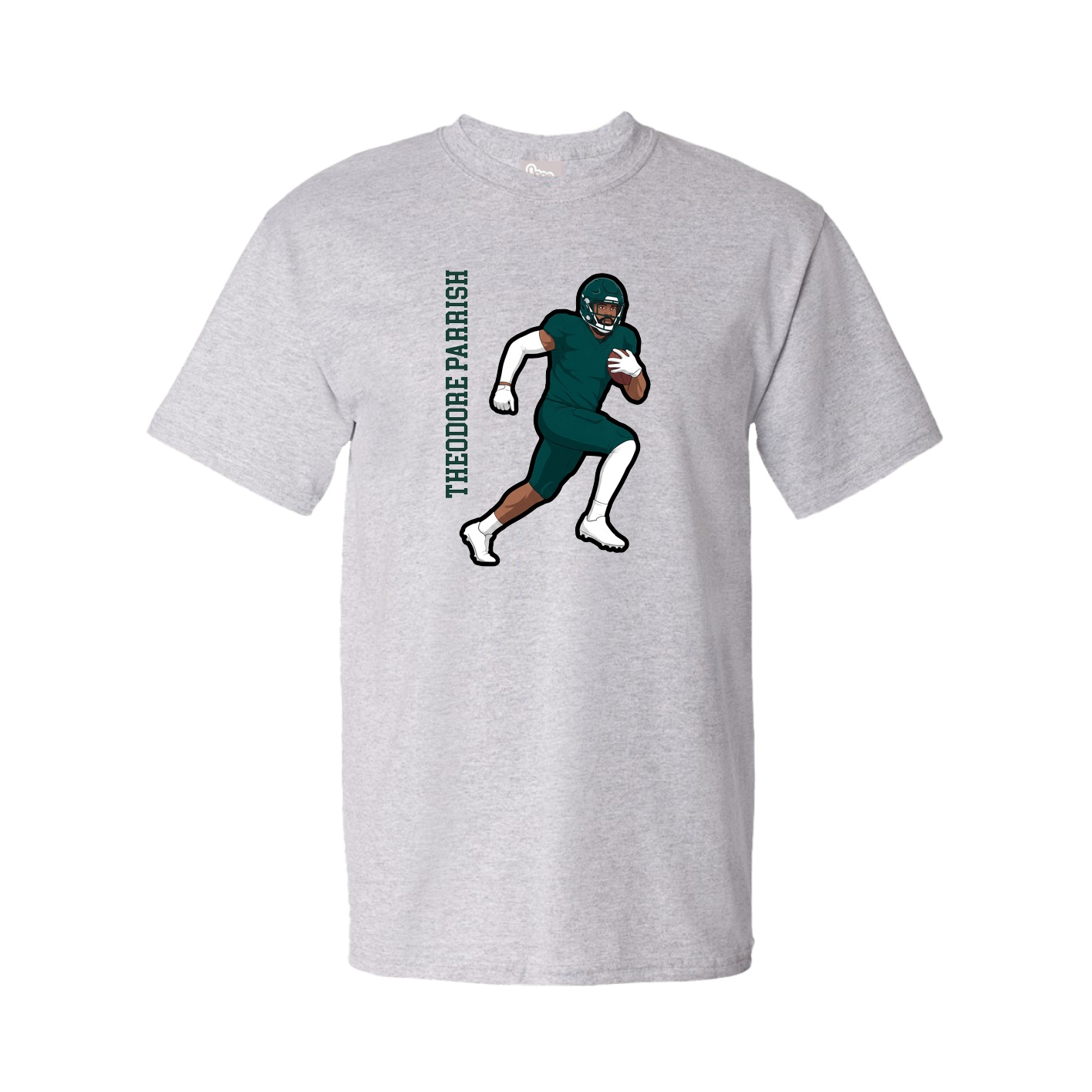 Youth Tee — Name Vertical in Grey