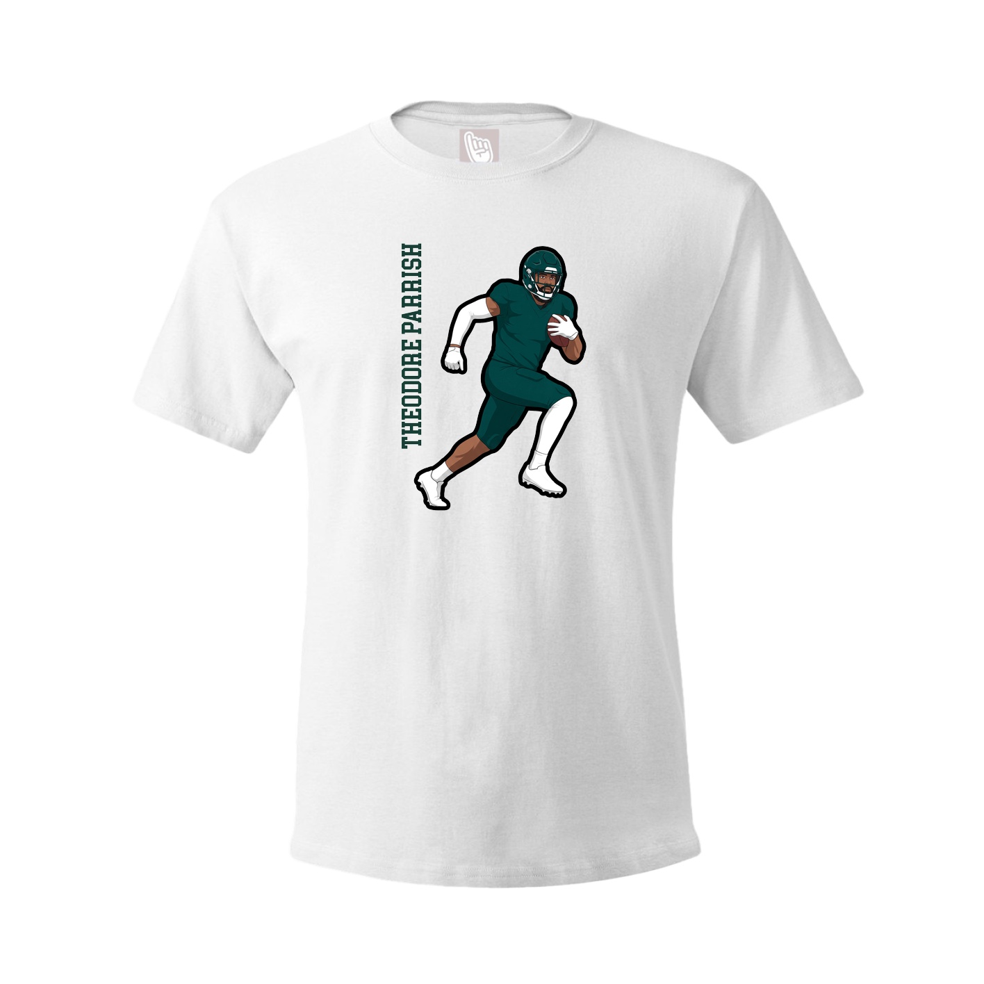 Youth Tee — Name Vertical in White
